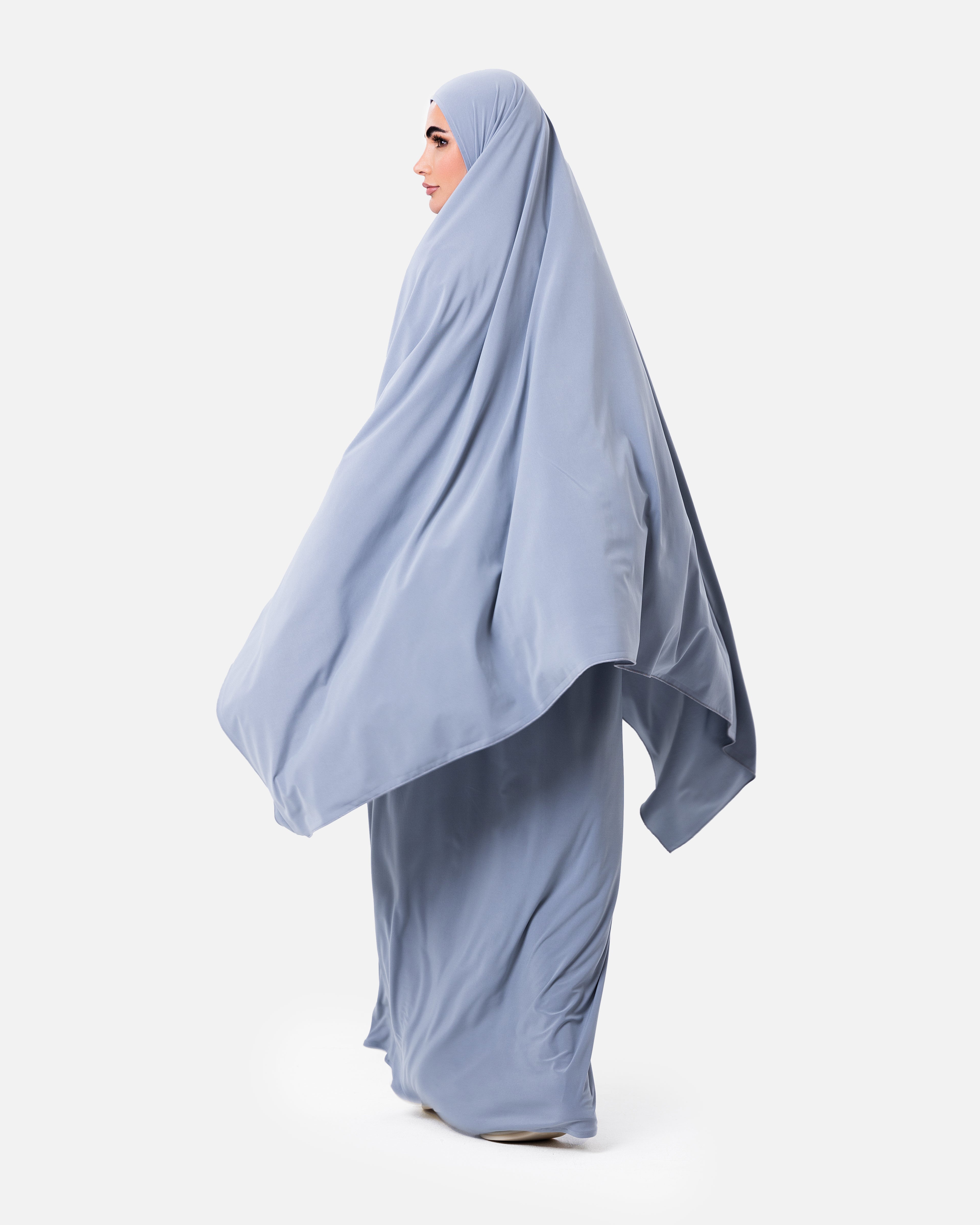 Khimaar Set Light Blue by Maison Qamar Dubai