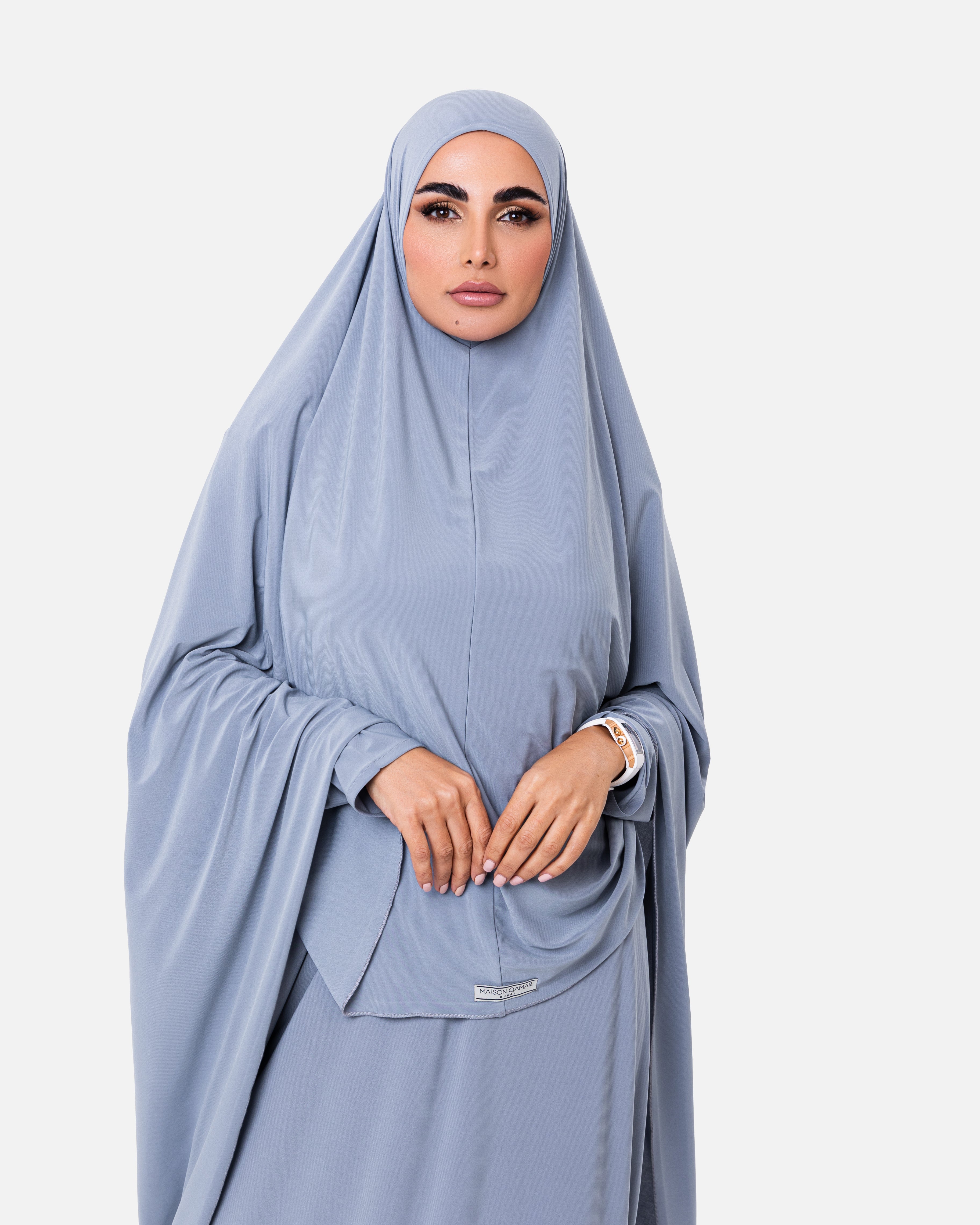 Khimaar Set Light Blue by Maison Qamar Dubai