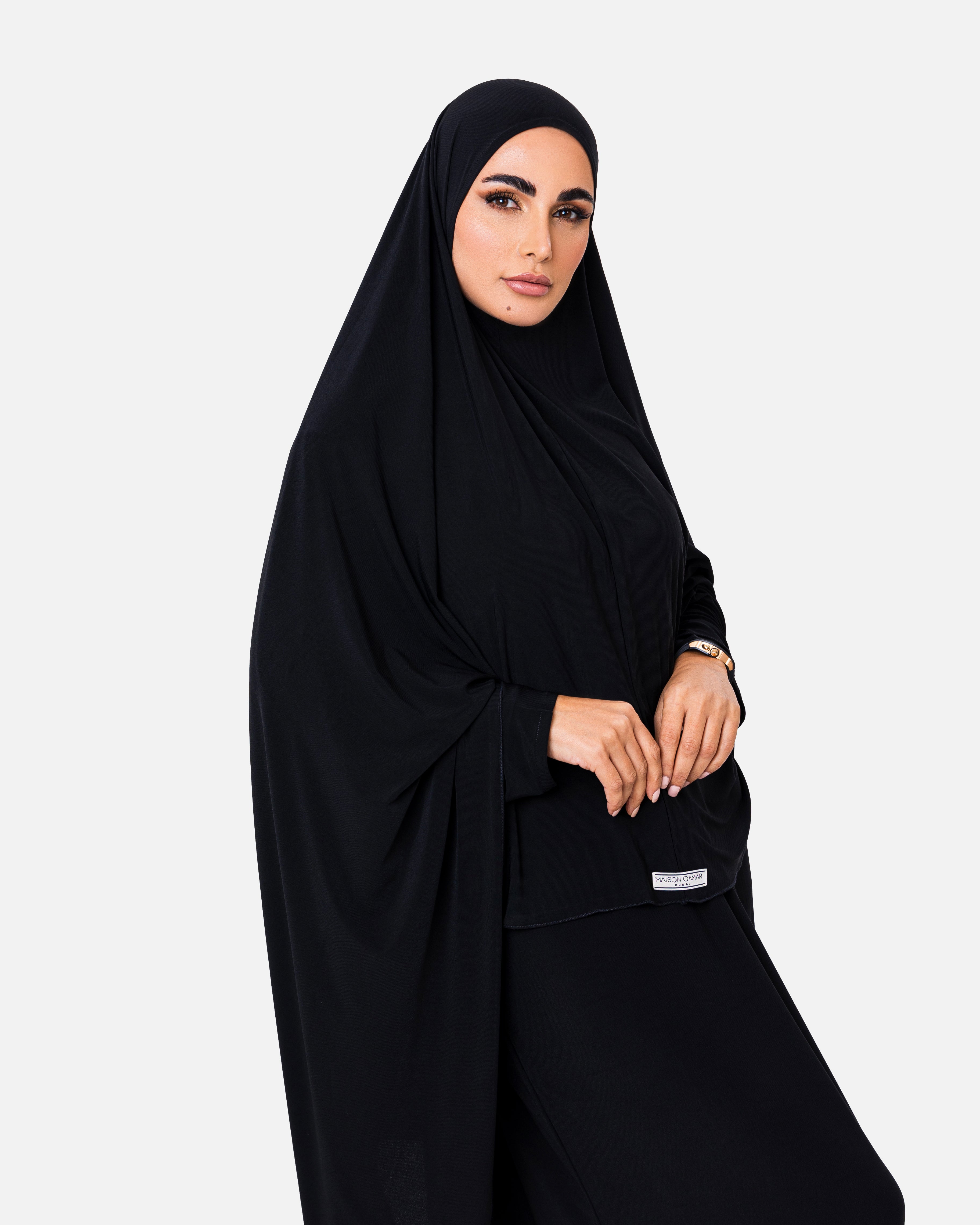 Khimaar Set Black by Maison Qamar Dubai