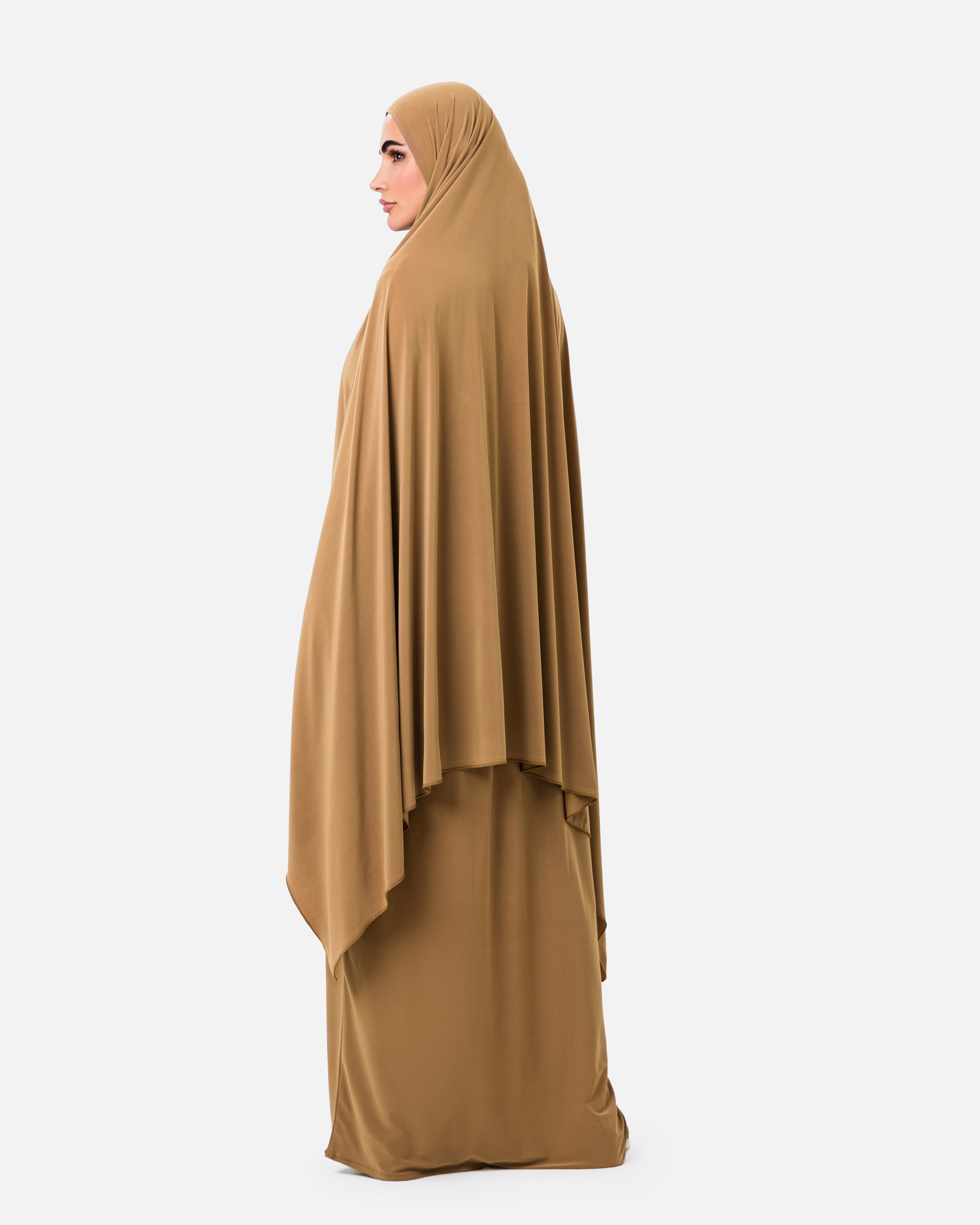 Khimaar Set Camel by Maison Qamar Dubai