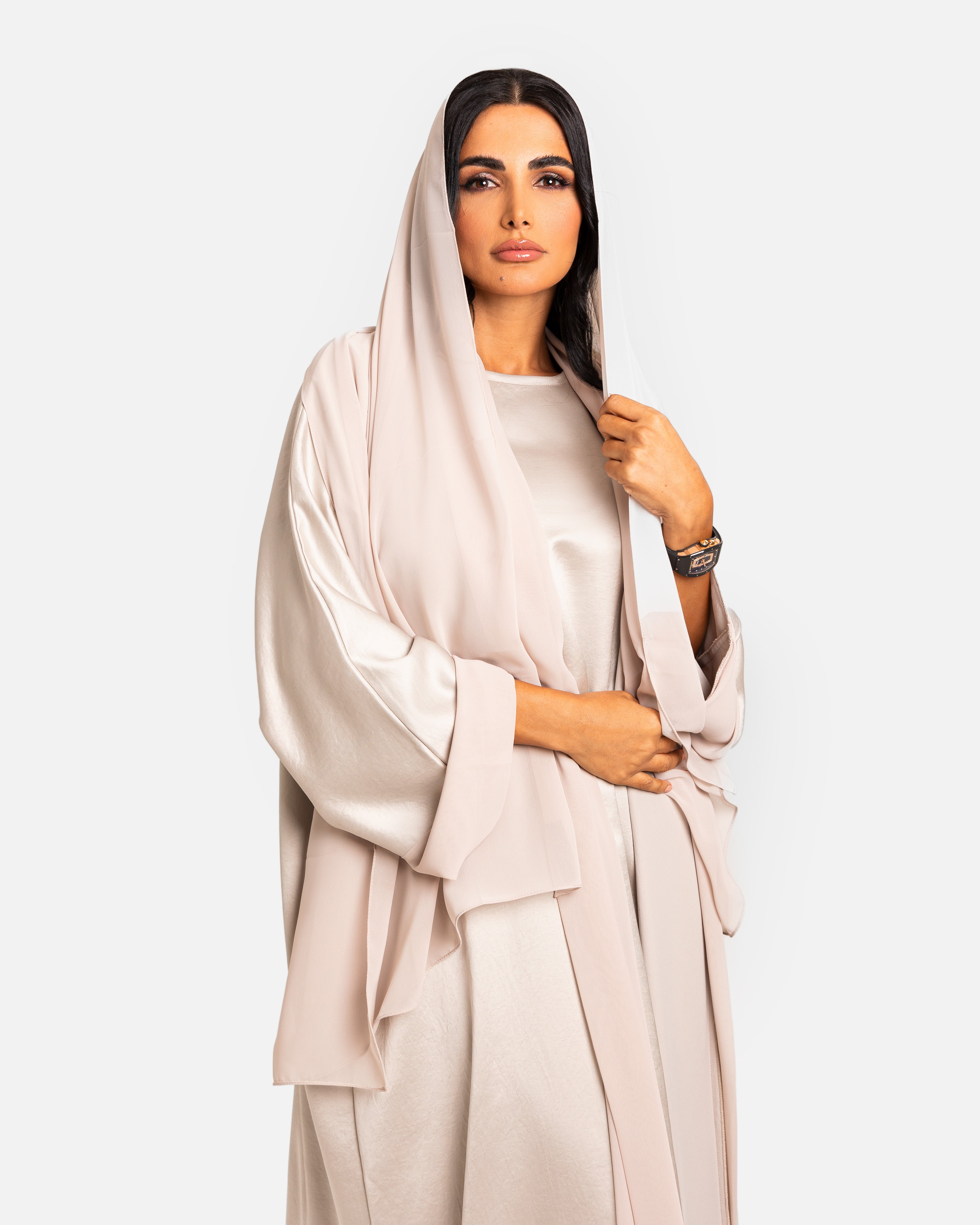 White Pearl Abaya by Maison Qamar Dubai