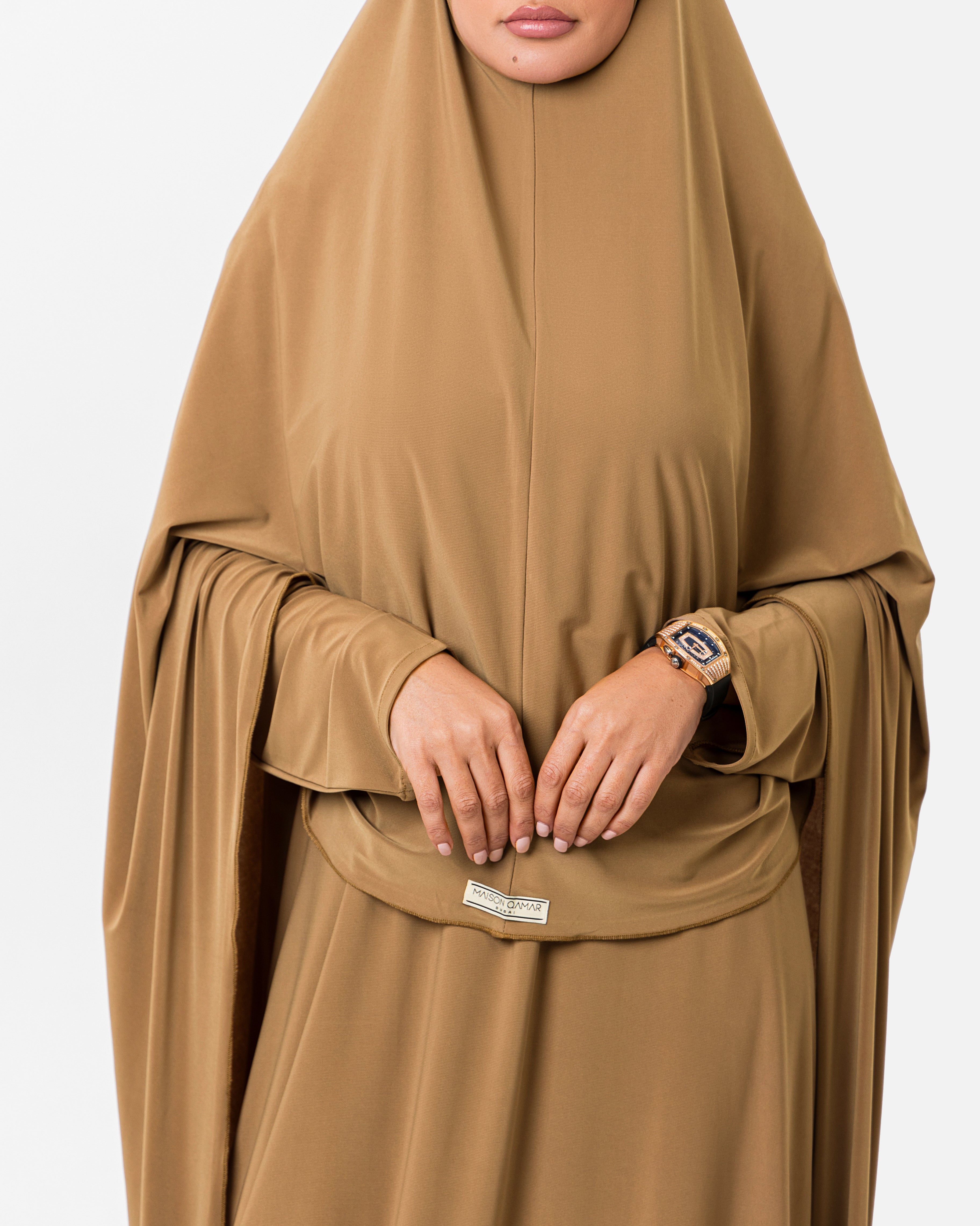 Khimaar Set Camel by Maison Qamar Dubai