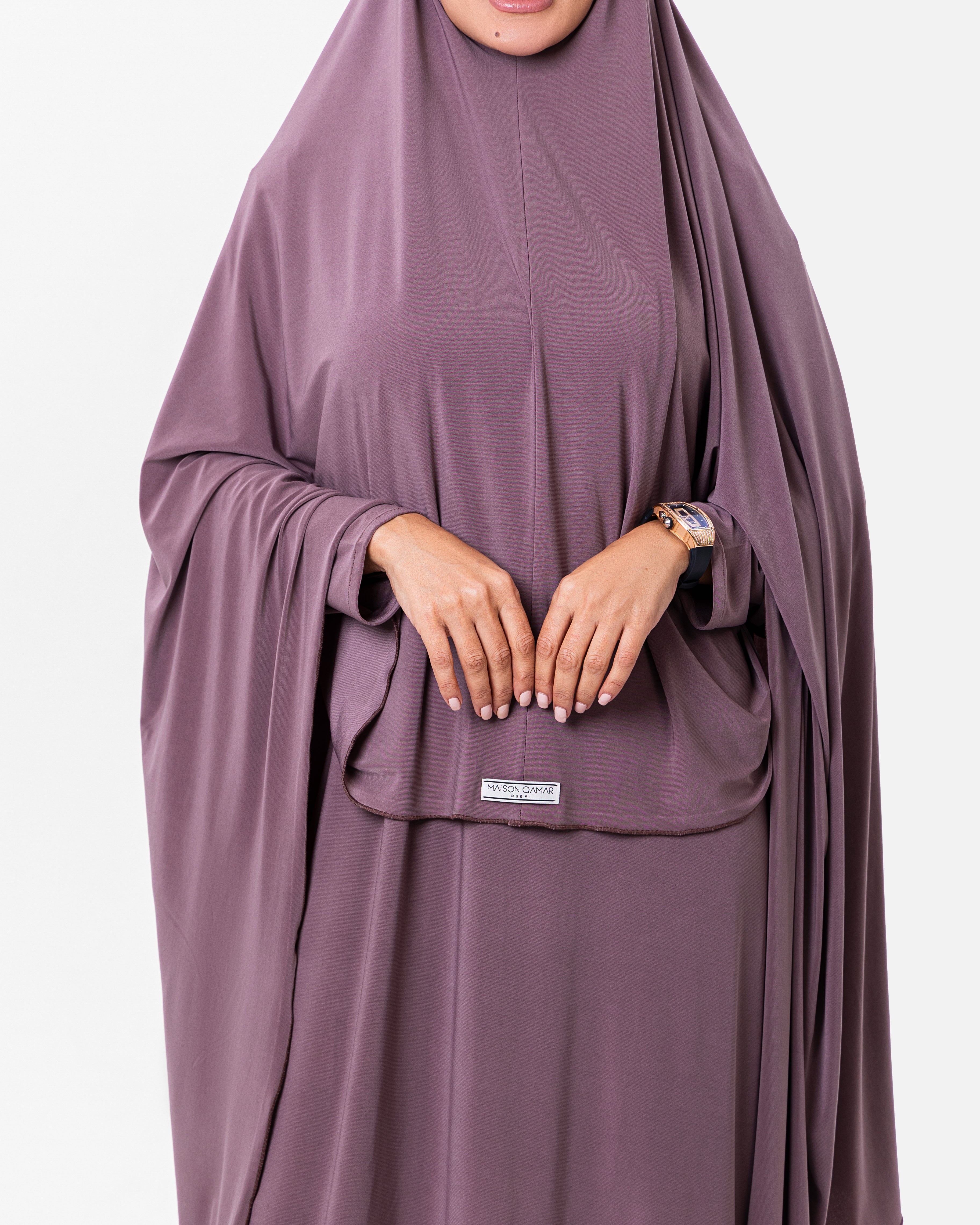 Khimaar Set Purple by Maison Qamar Dubai