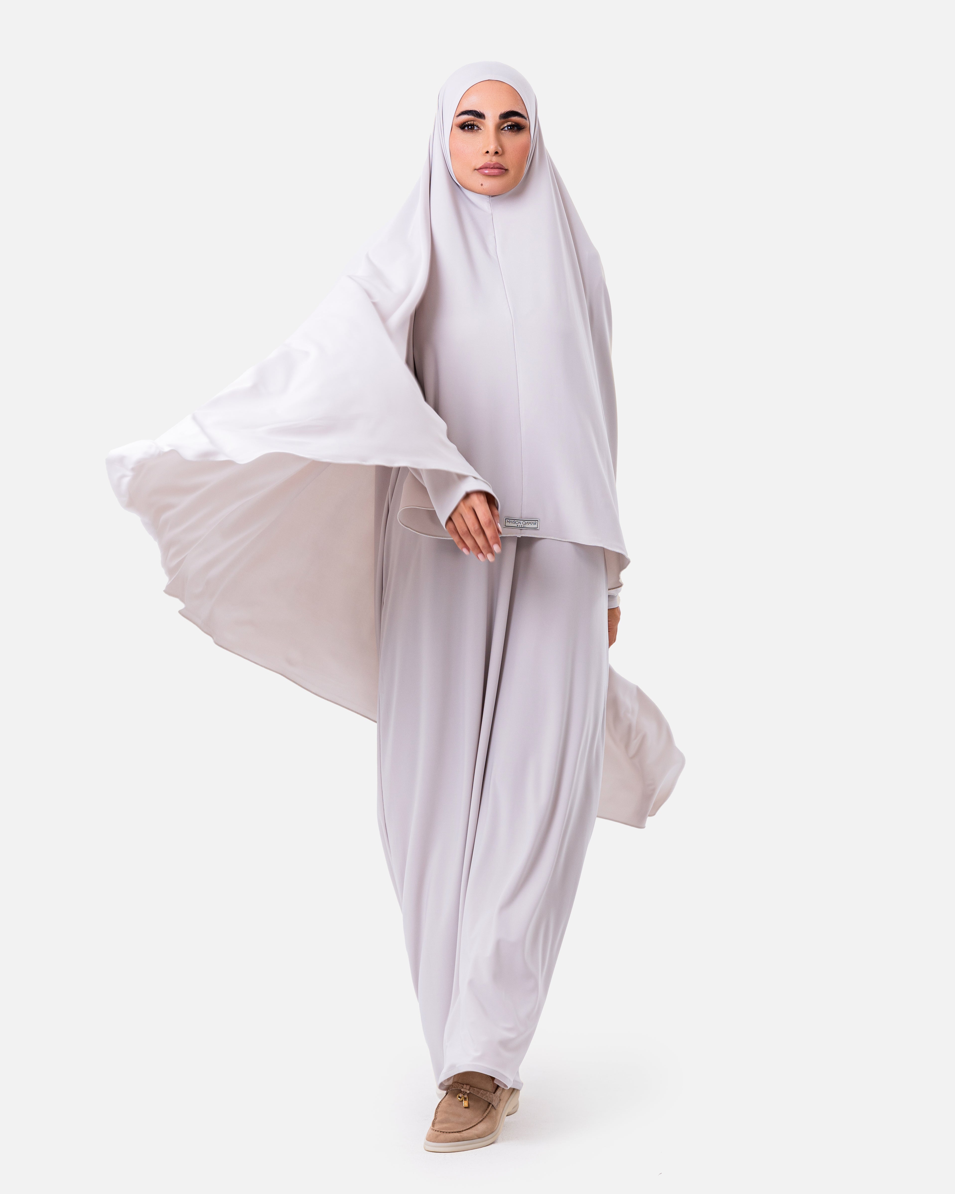 Khimaar Set Off White by Maison Qamar Dubai