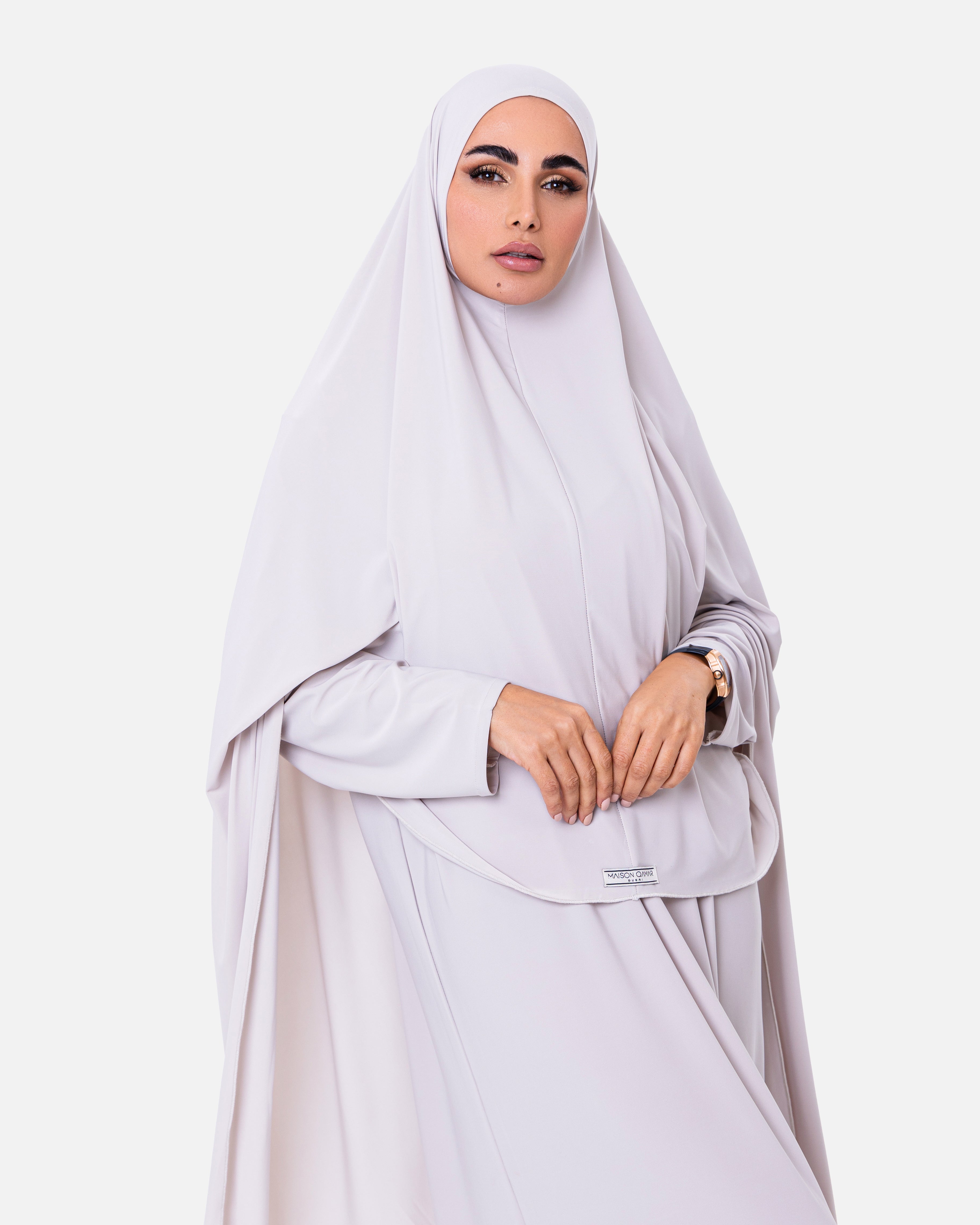 Khimaar Set Off White by Maison Qamar Dubai