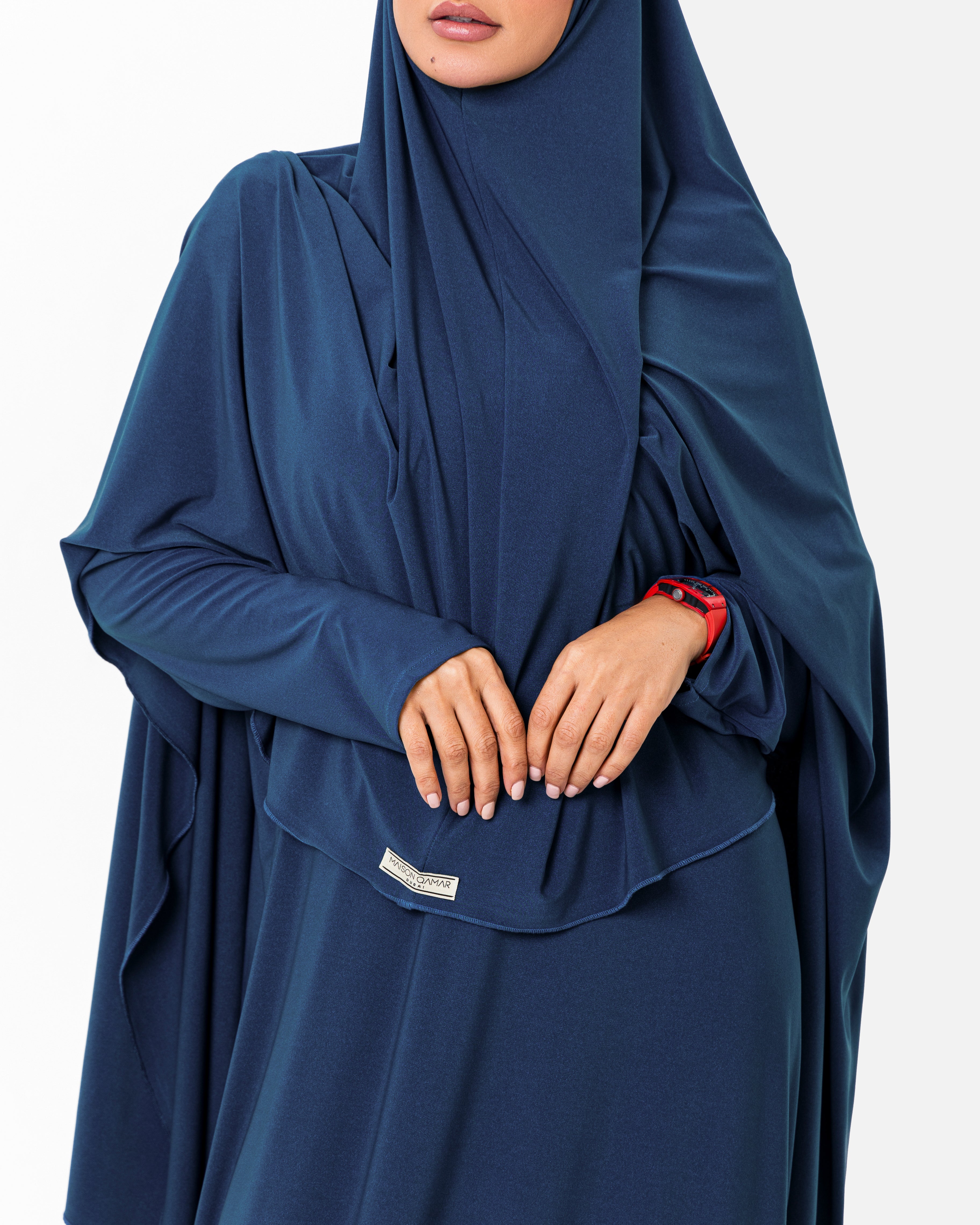 Khimaar Set Blue by Maison Qamar Dubai