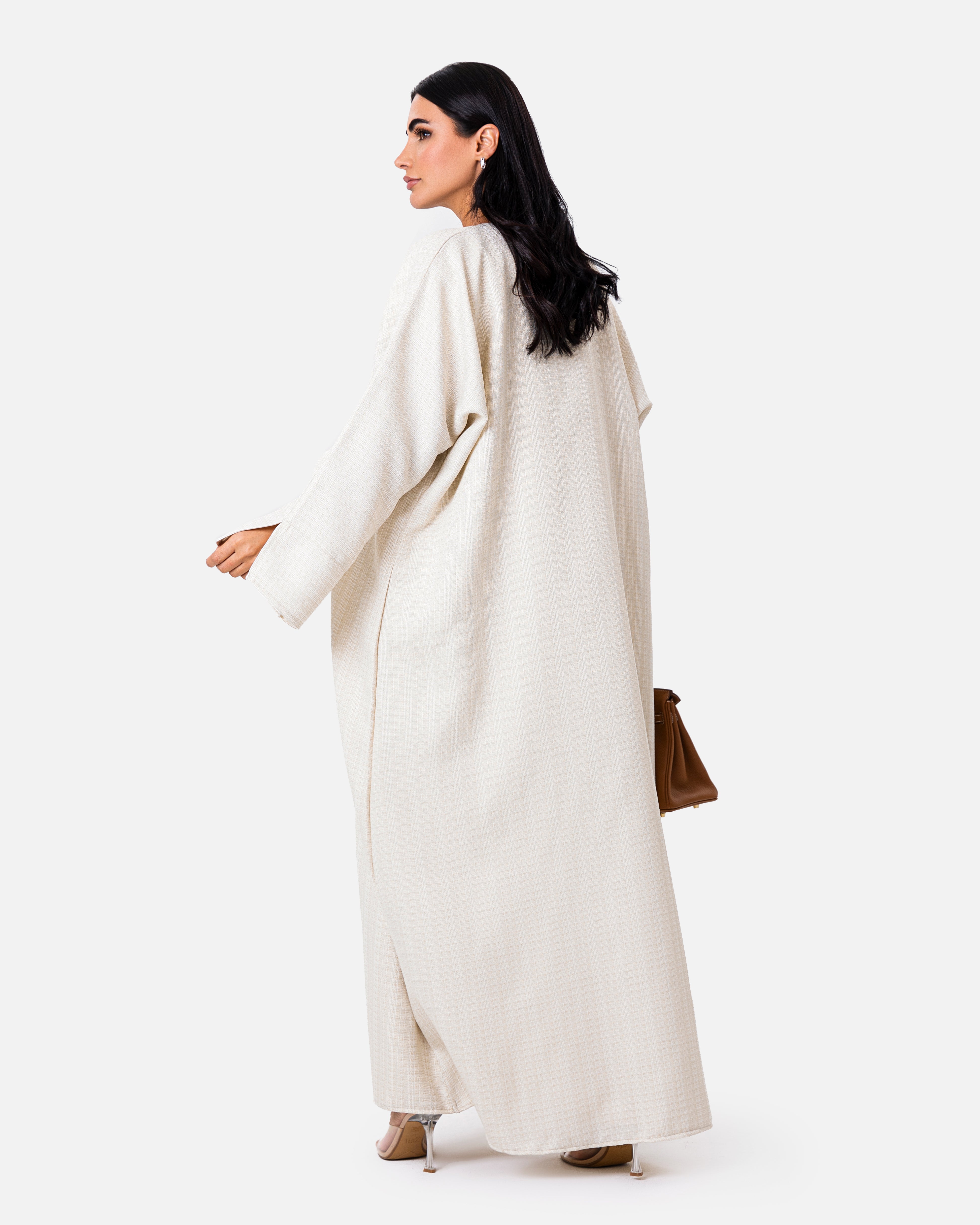 Tweedy Abaya Off White by Maison Qamar Dubai