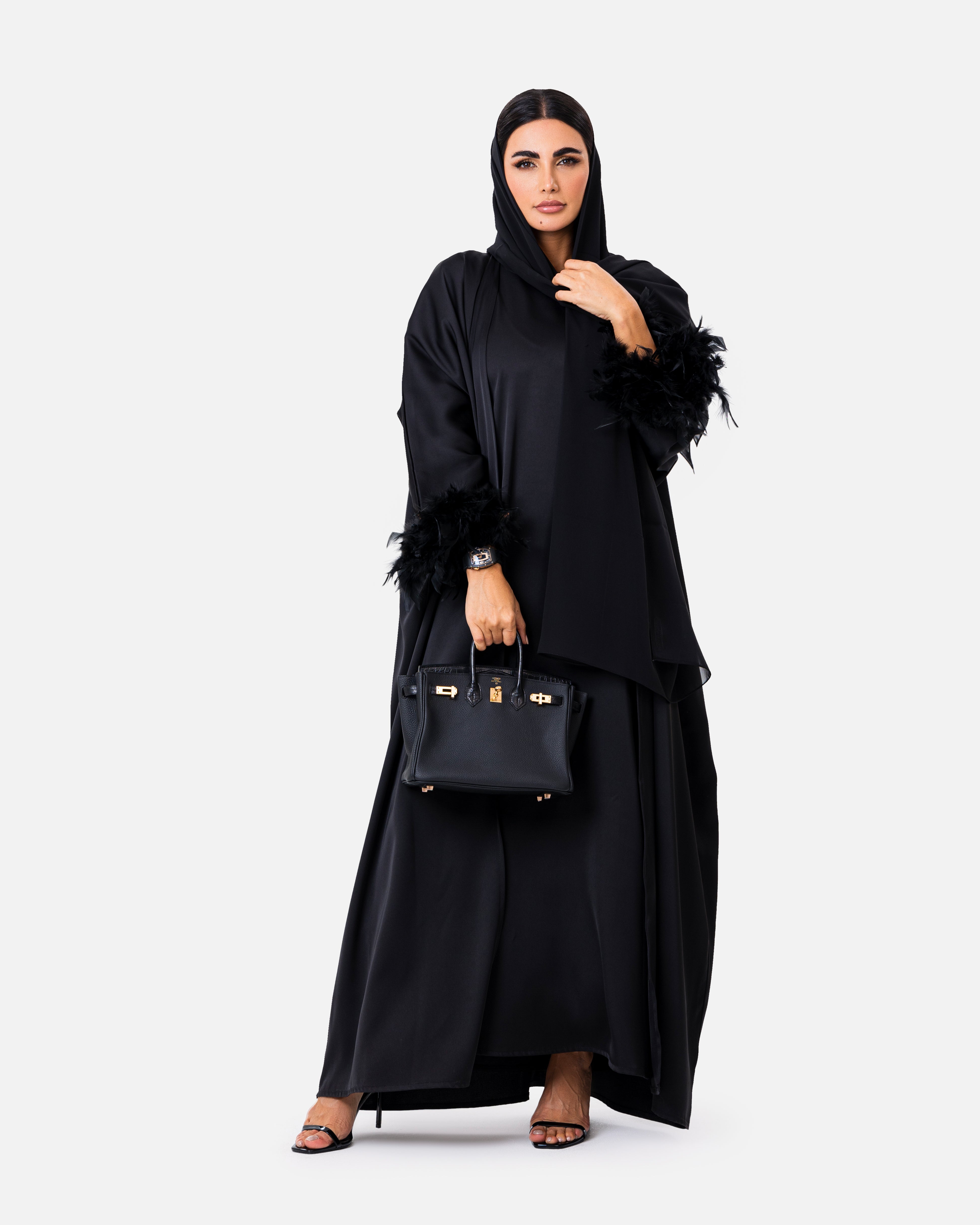 Black Swan Abaya by Maison Qamar Dubai