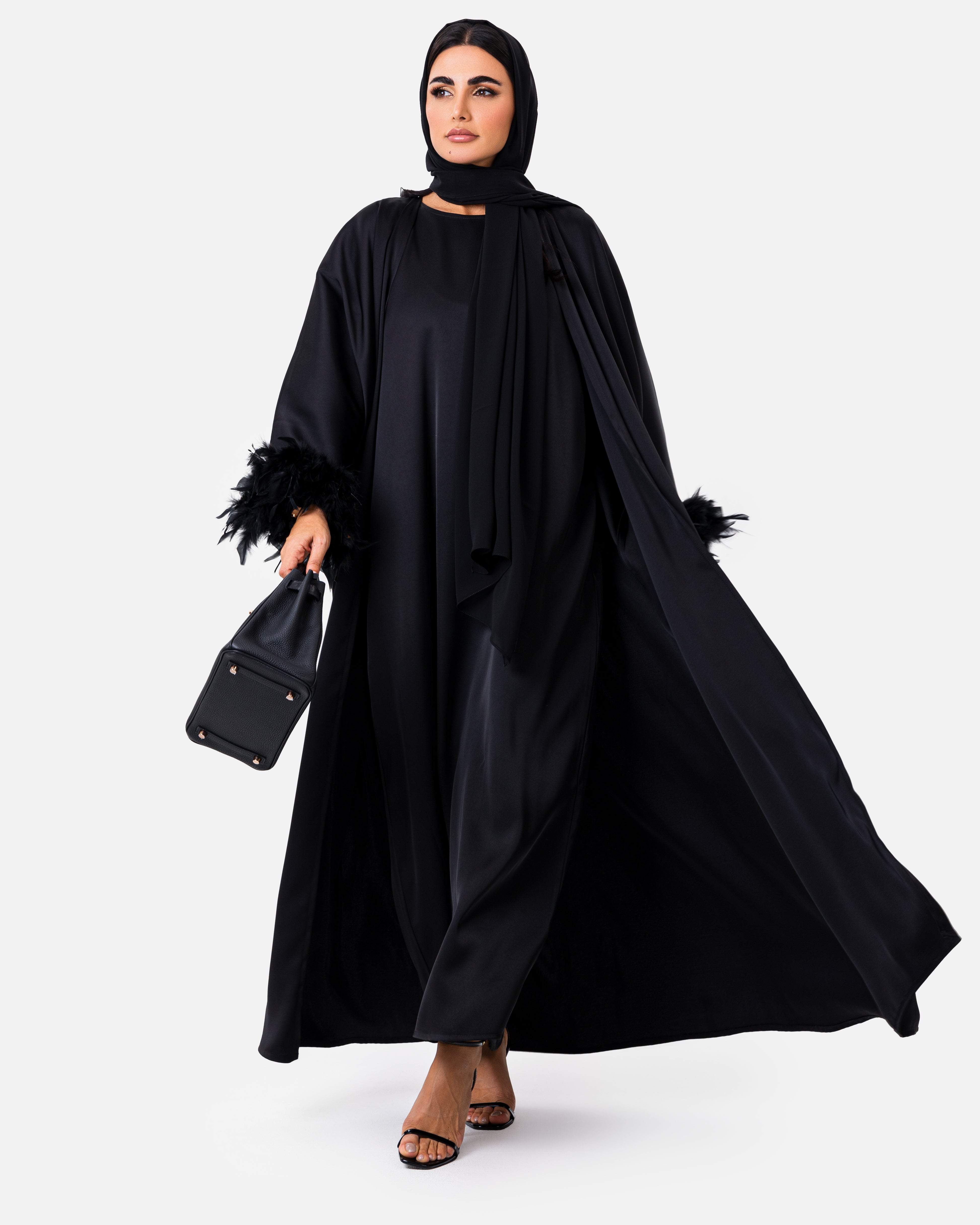 Black Swan Abaya by Maison Qamar Dubai