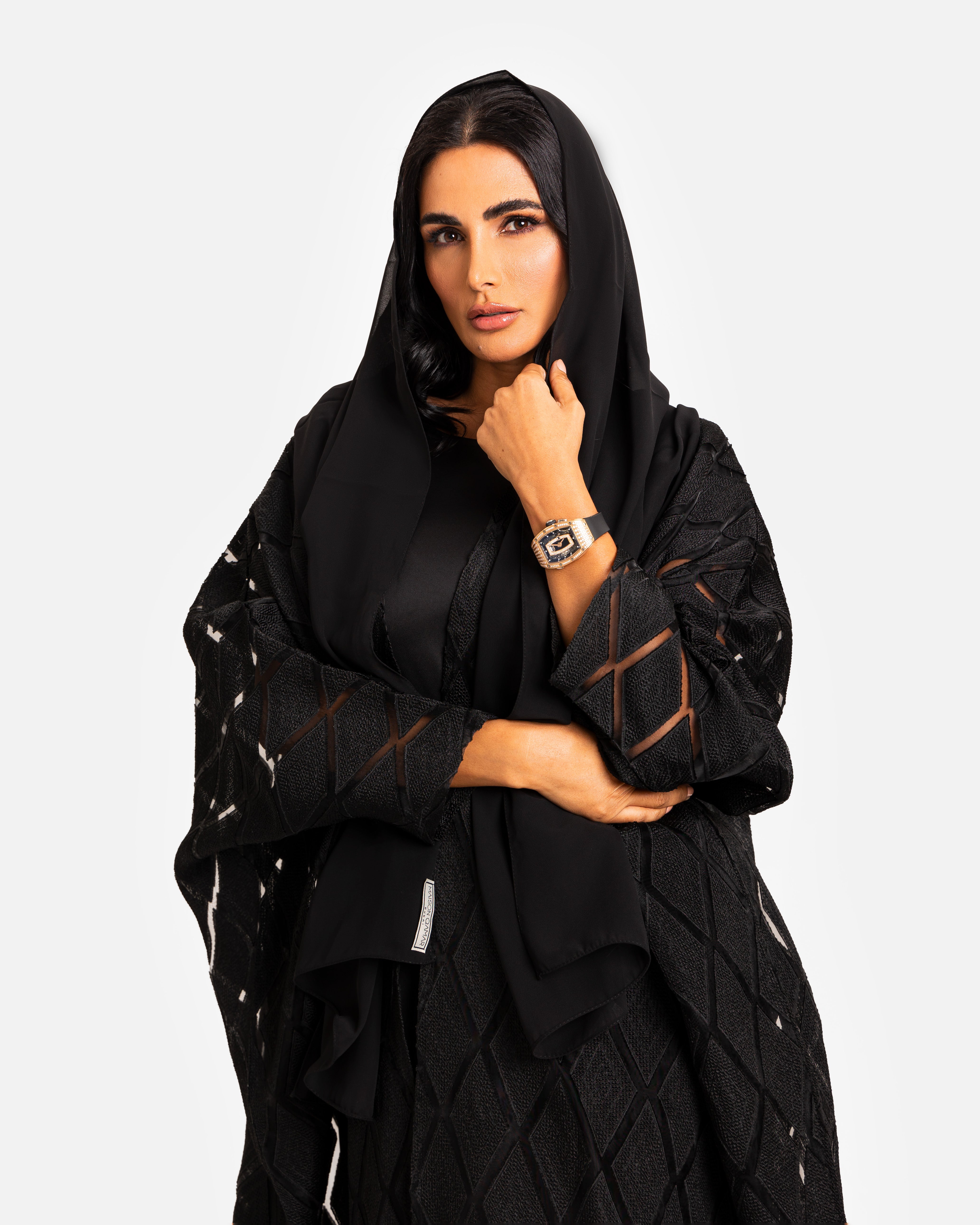 Organza Abaya Diamond by Maison Qamar Dubai