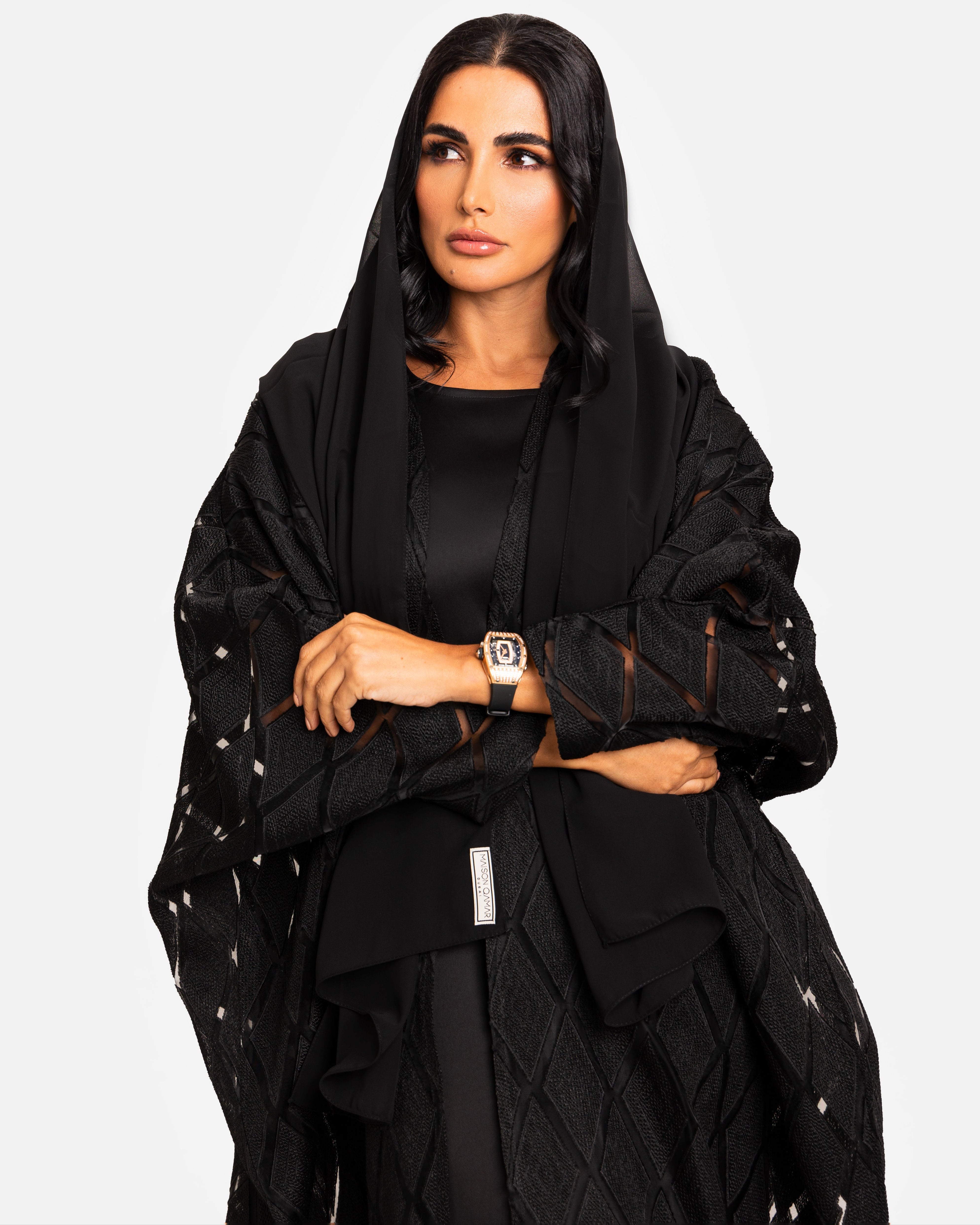 Organza Abaya Diamond by Maison Qamar Dubai