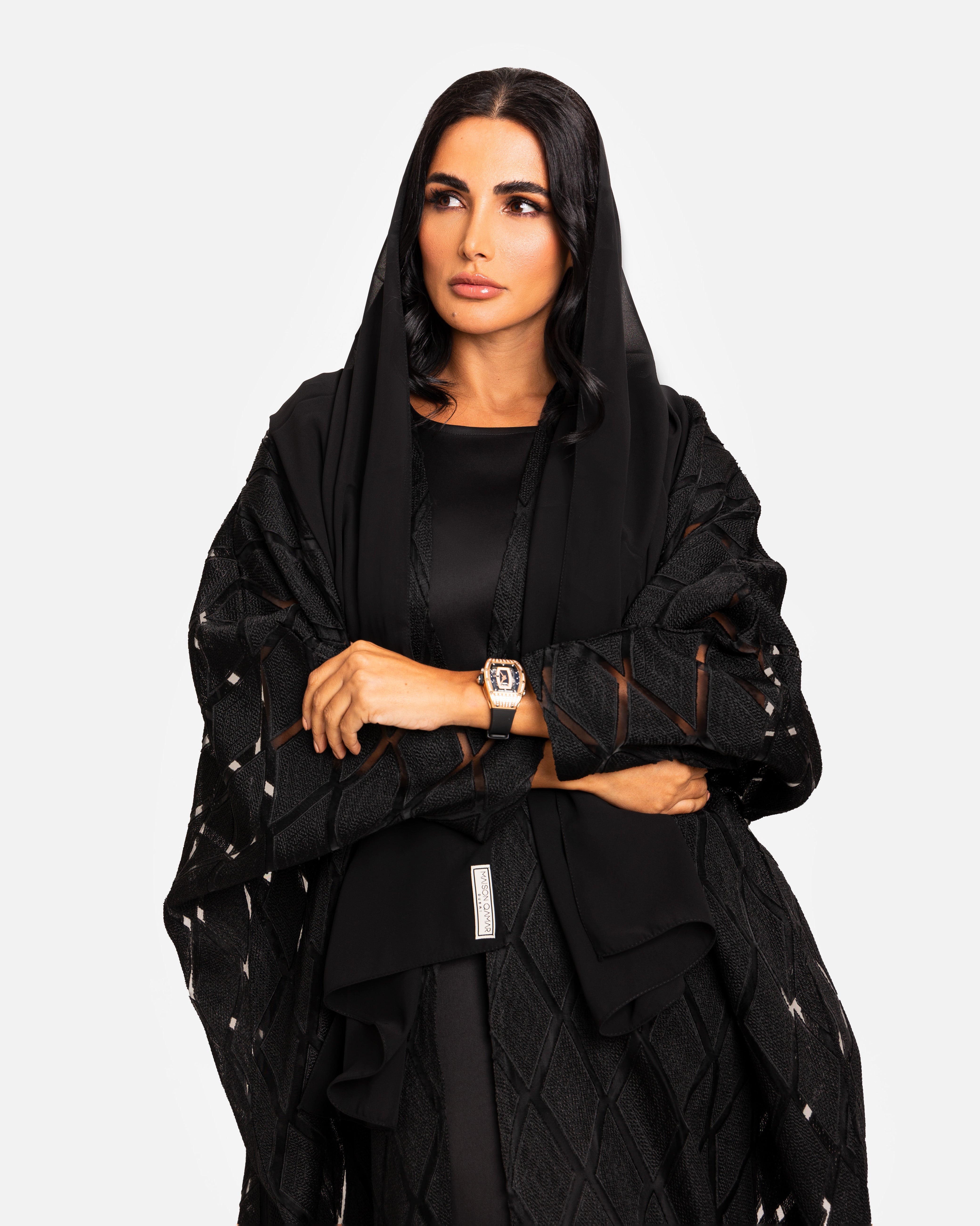 Organza Abaya Diamond by Maison Qamar Dubai