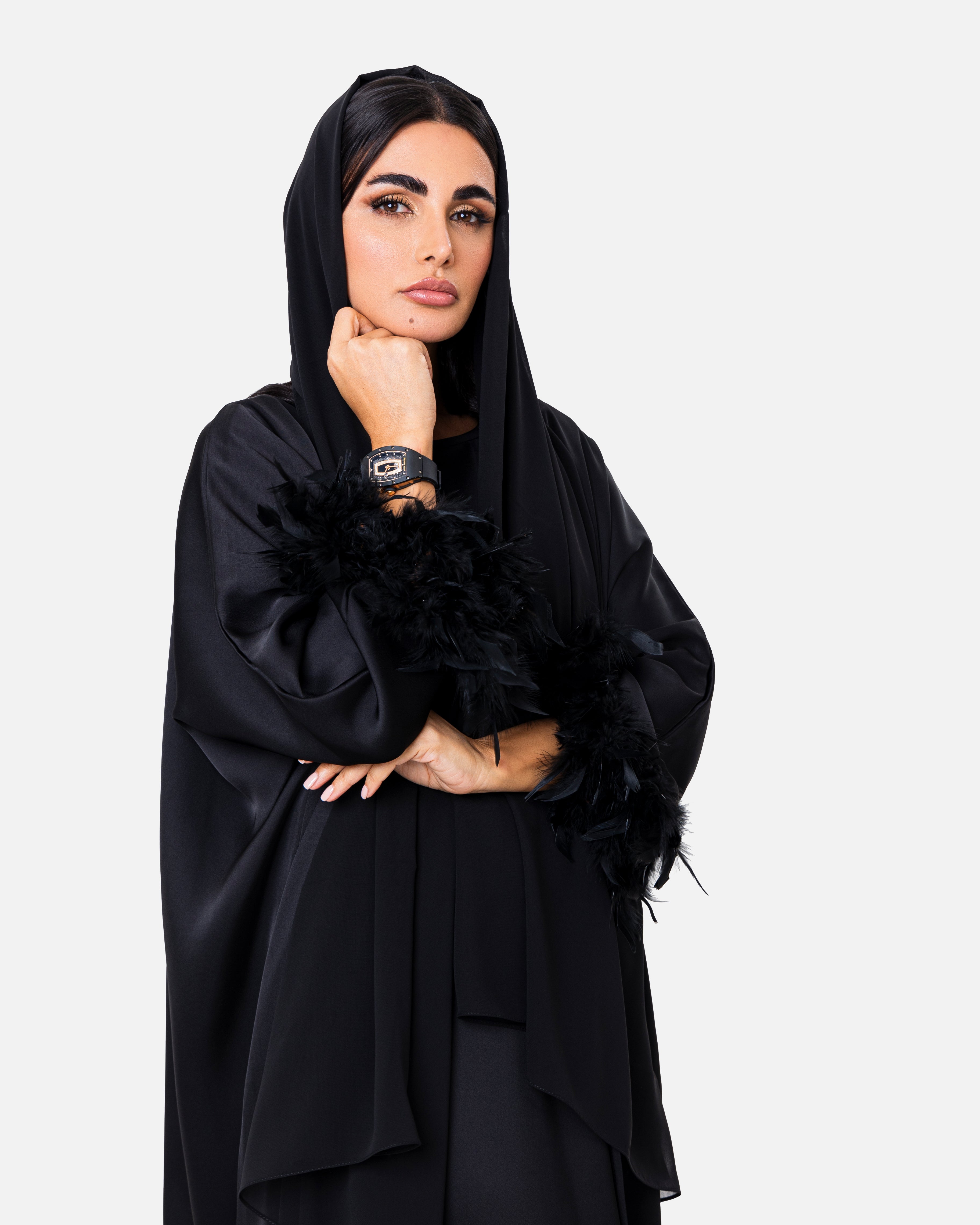 Black Swan Abaya by Maison Qamar Dubai