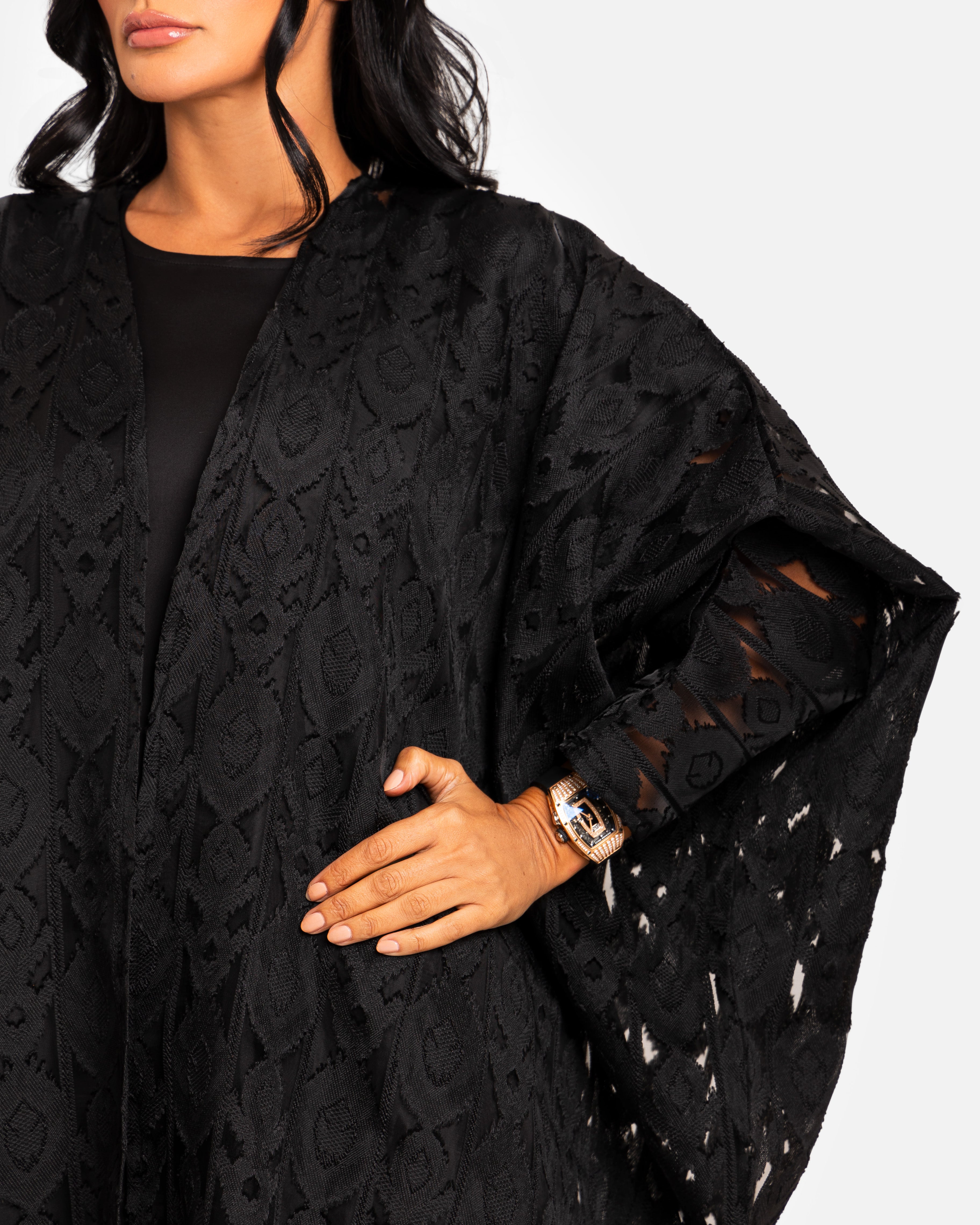 Organze Abaya - Lace by Maison Qamar Dubai