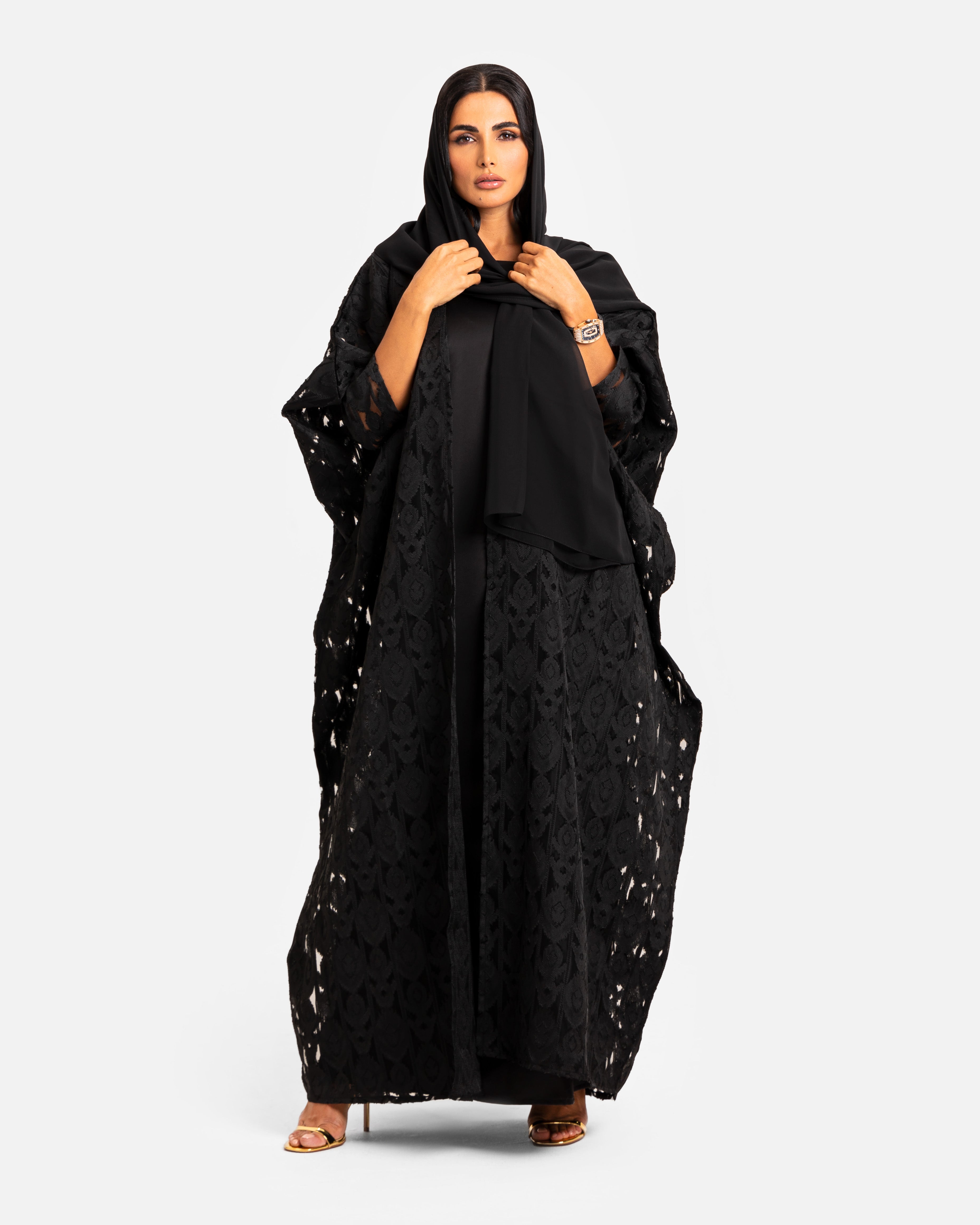 Organze Abaya - Lace by Maison Qamar Dubai