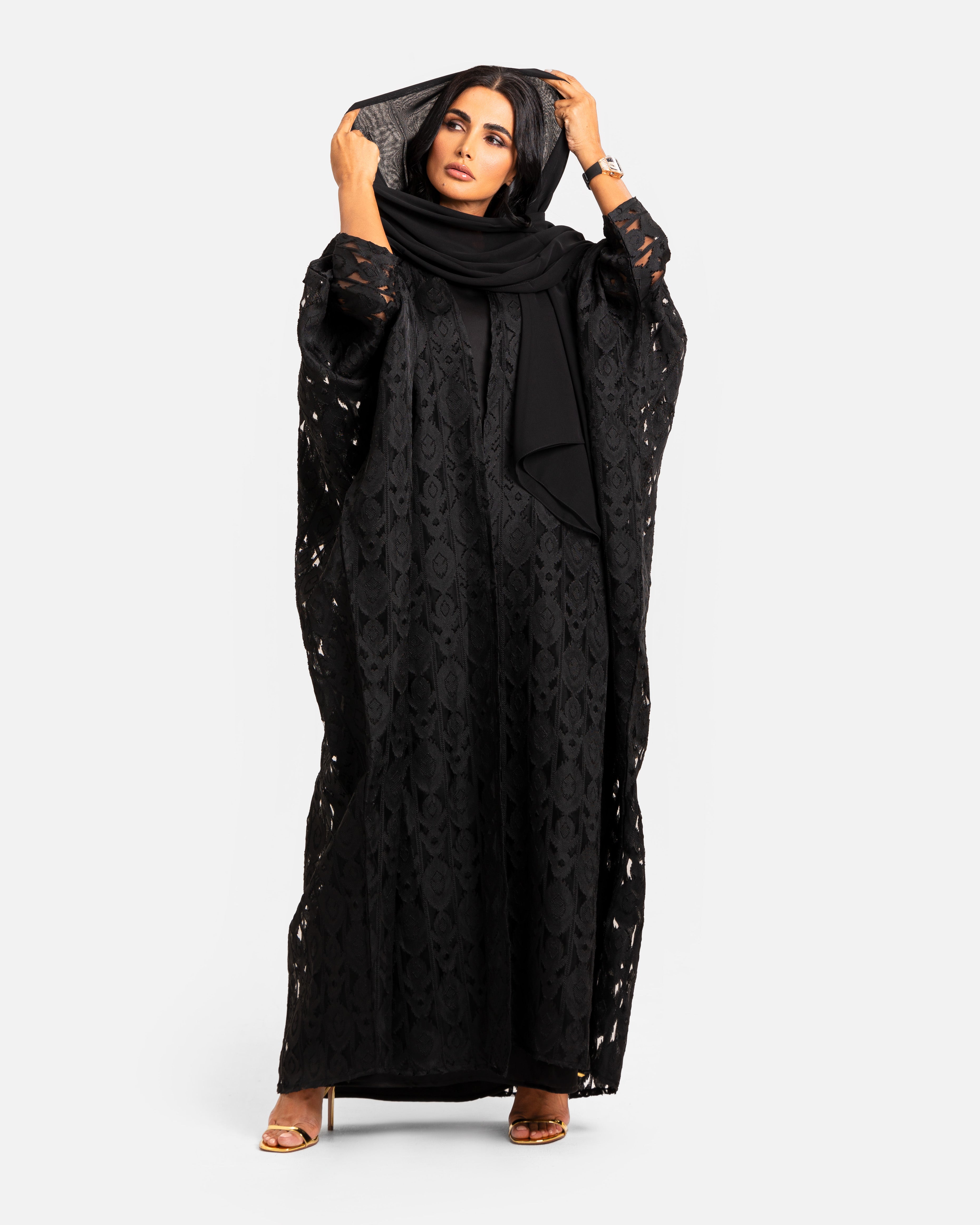 Organze Abaya - Lace by Maison Qamar Dubai