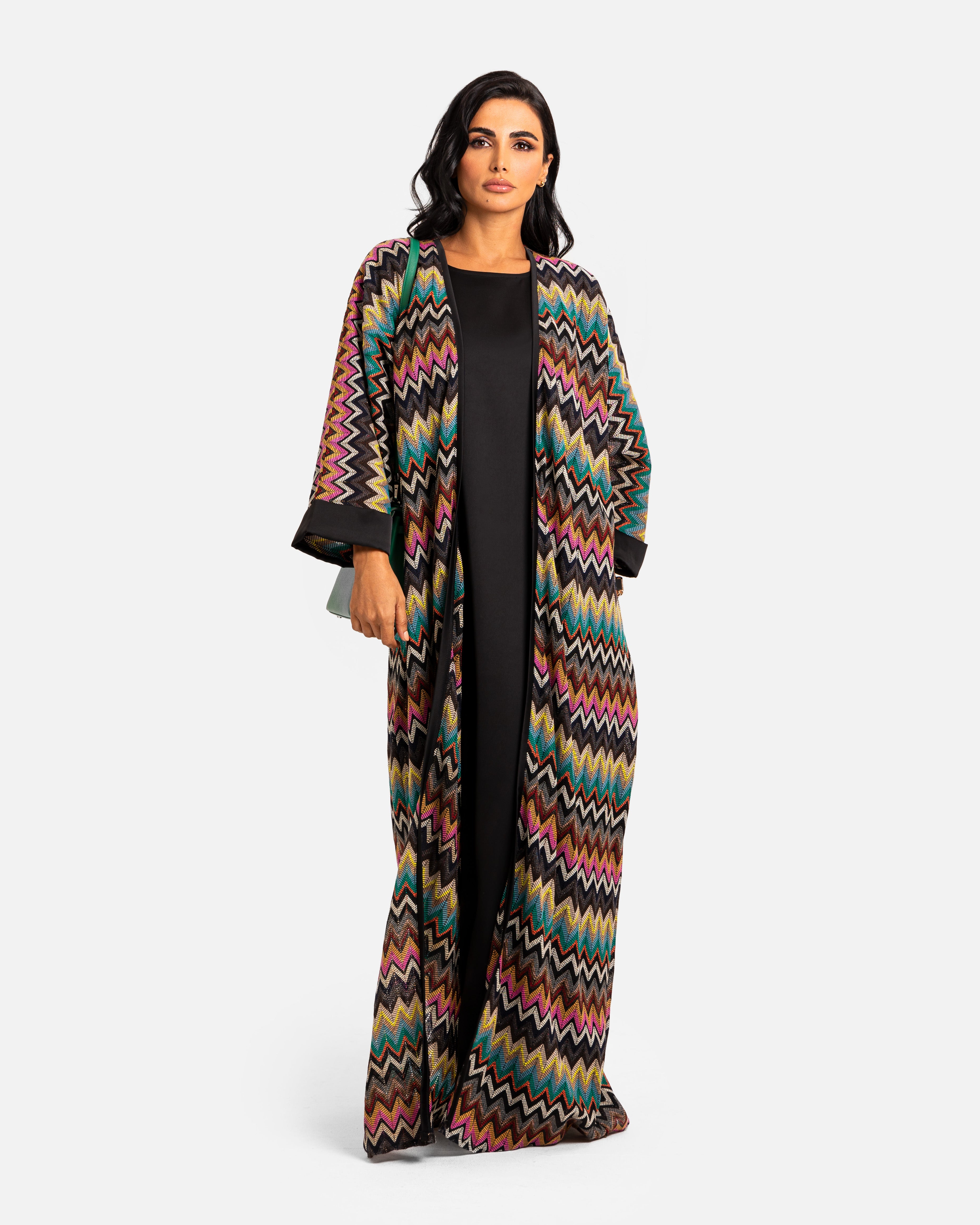 Knit Abaya Rainbow by Maison Qamar Dubai