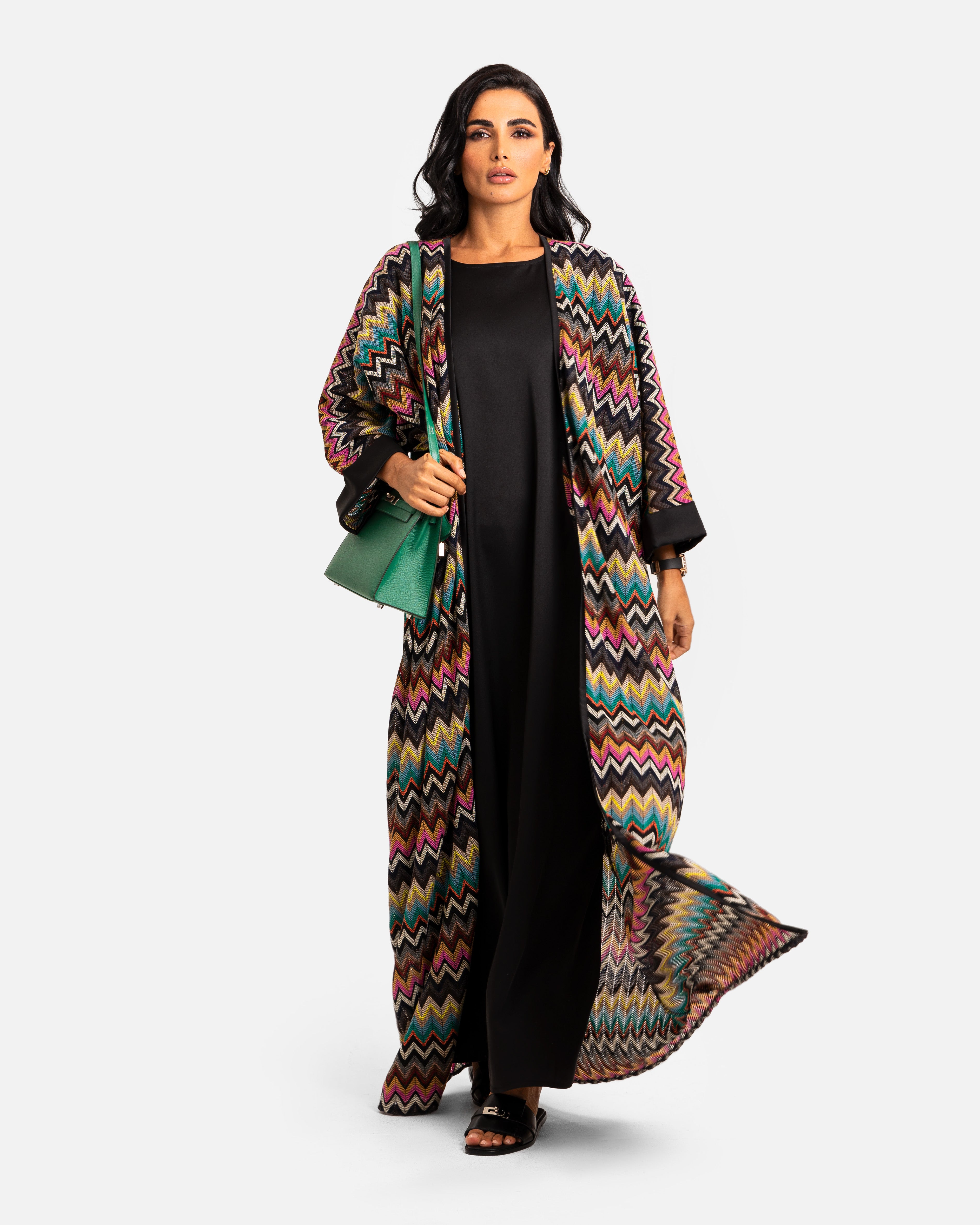 Knit Abaya Rainbow by Maison Qamar Dubai