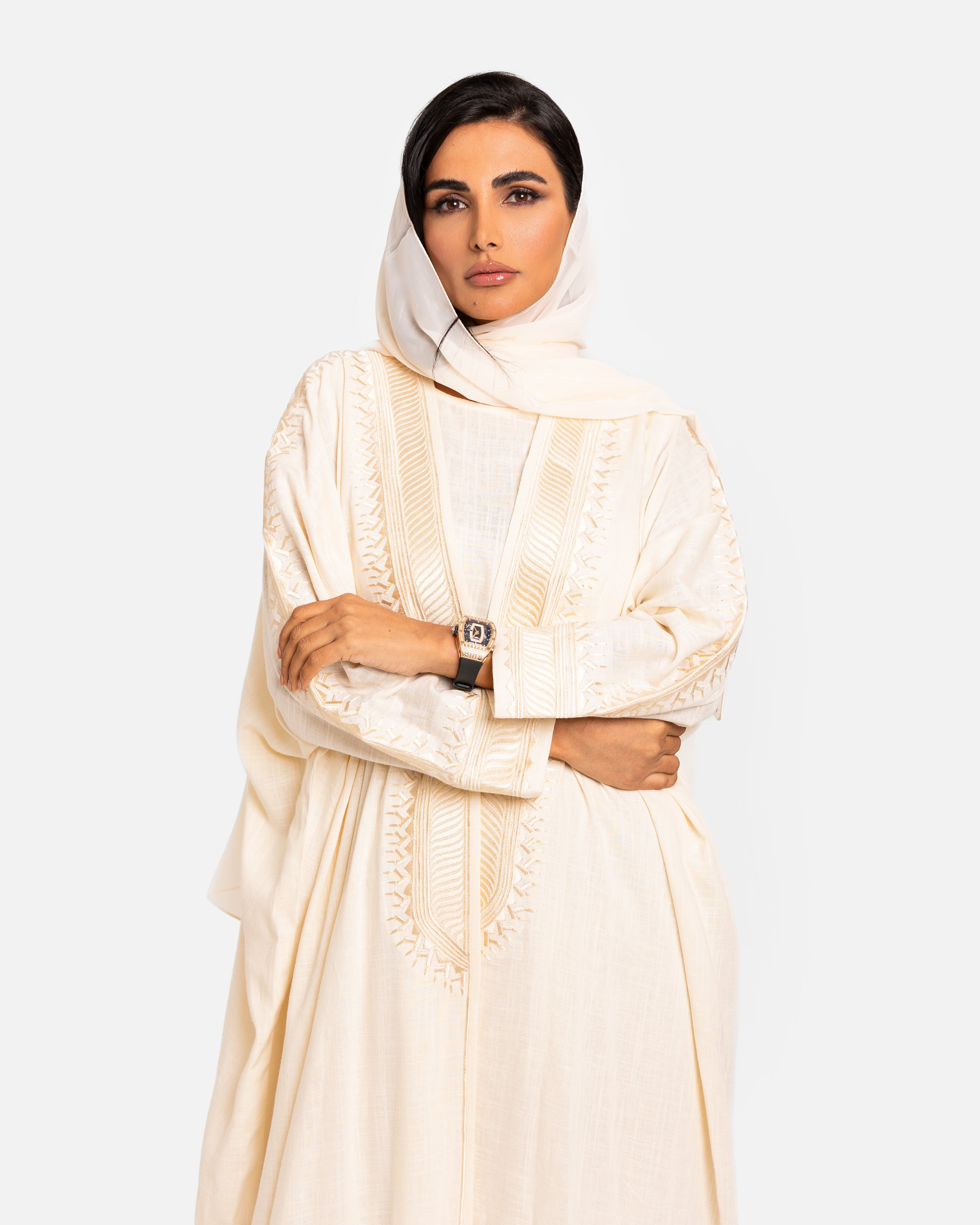 Royal Linen Abaya by Maison Qamar Dubai