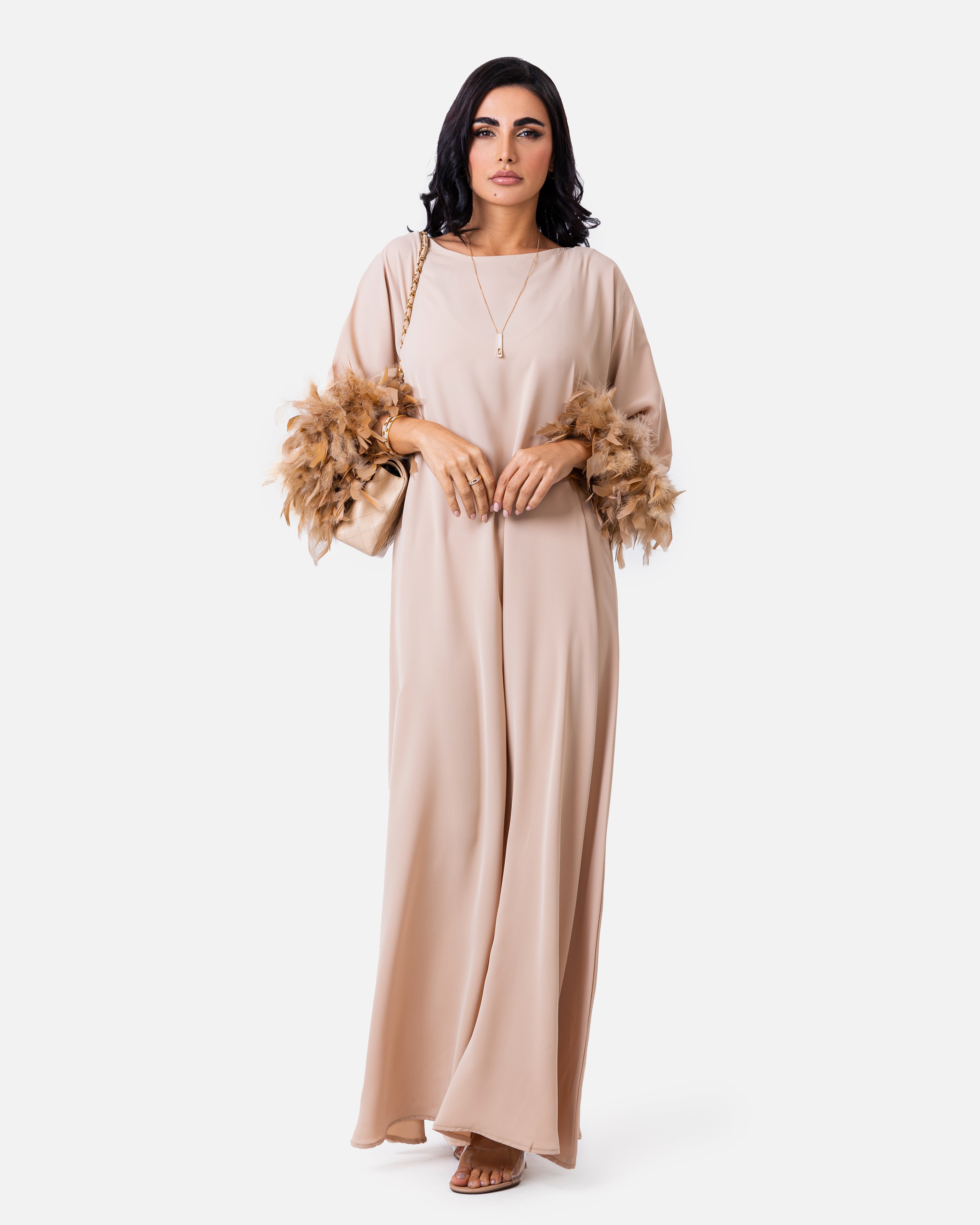 The Dress Beige by Maison Qamar Dubai