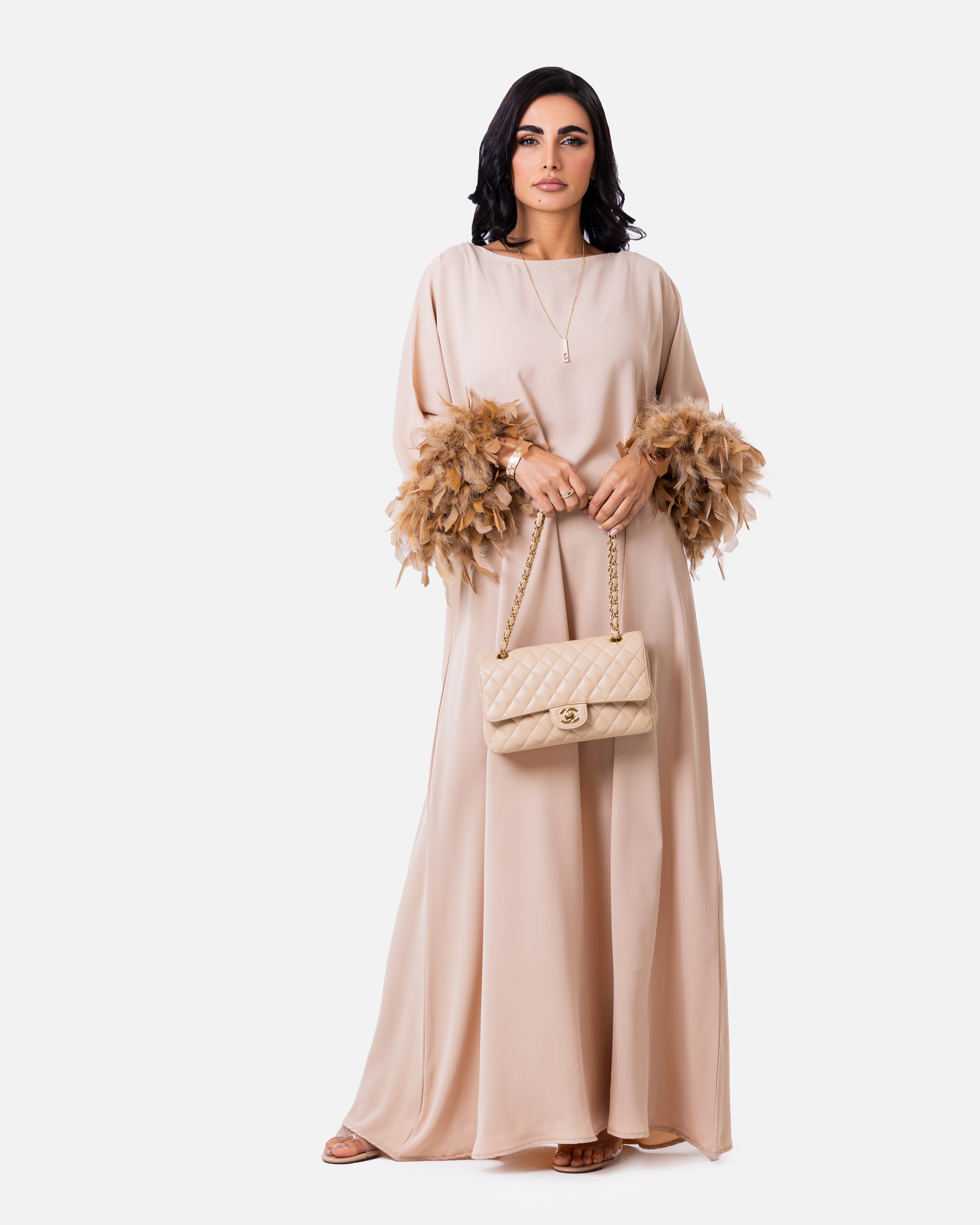 The Dress Beige by Maison Qamar Dubai