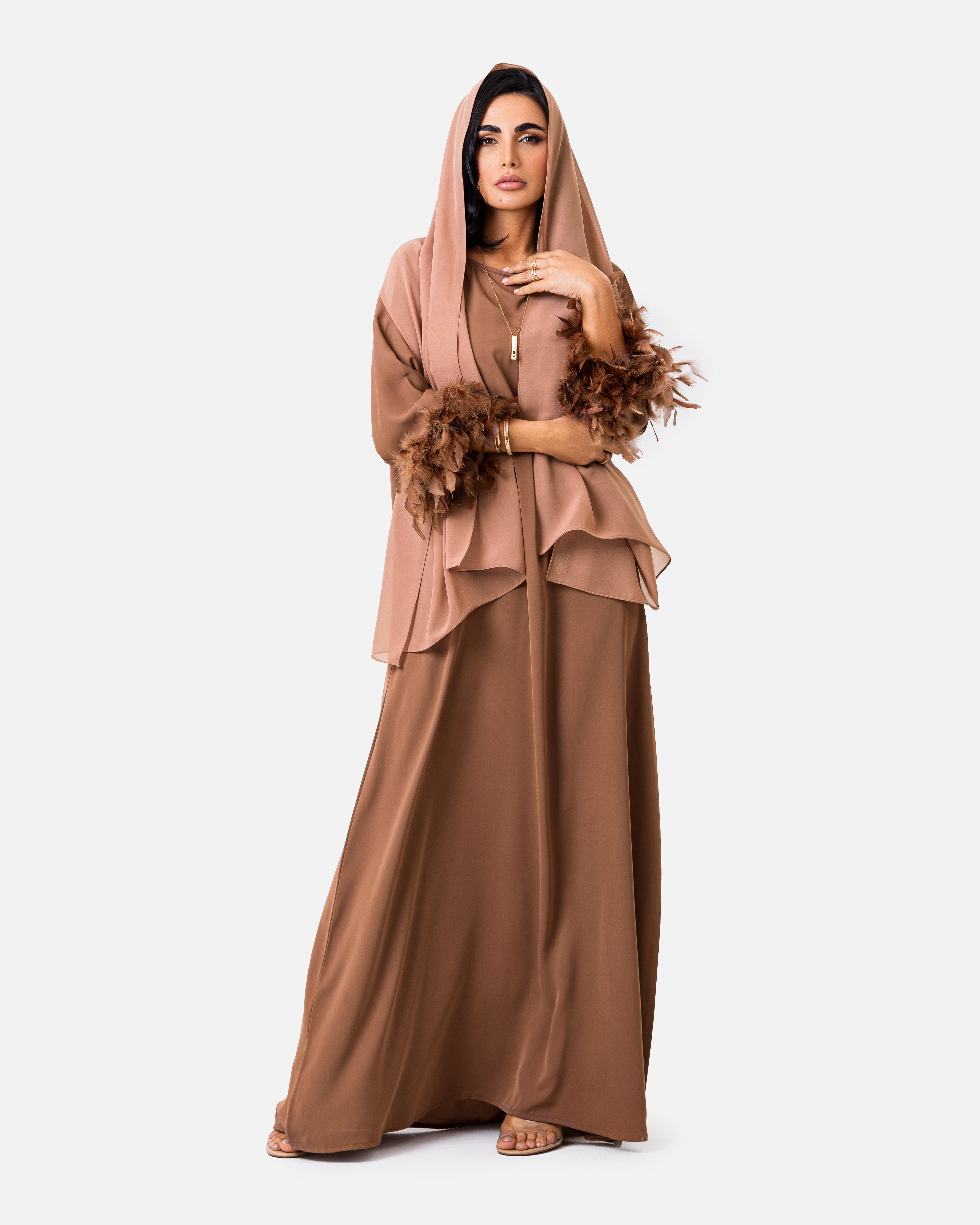 The Dress Brown by Maison Qamar Dubai