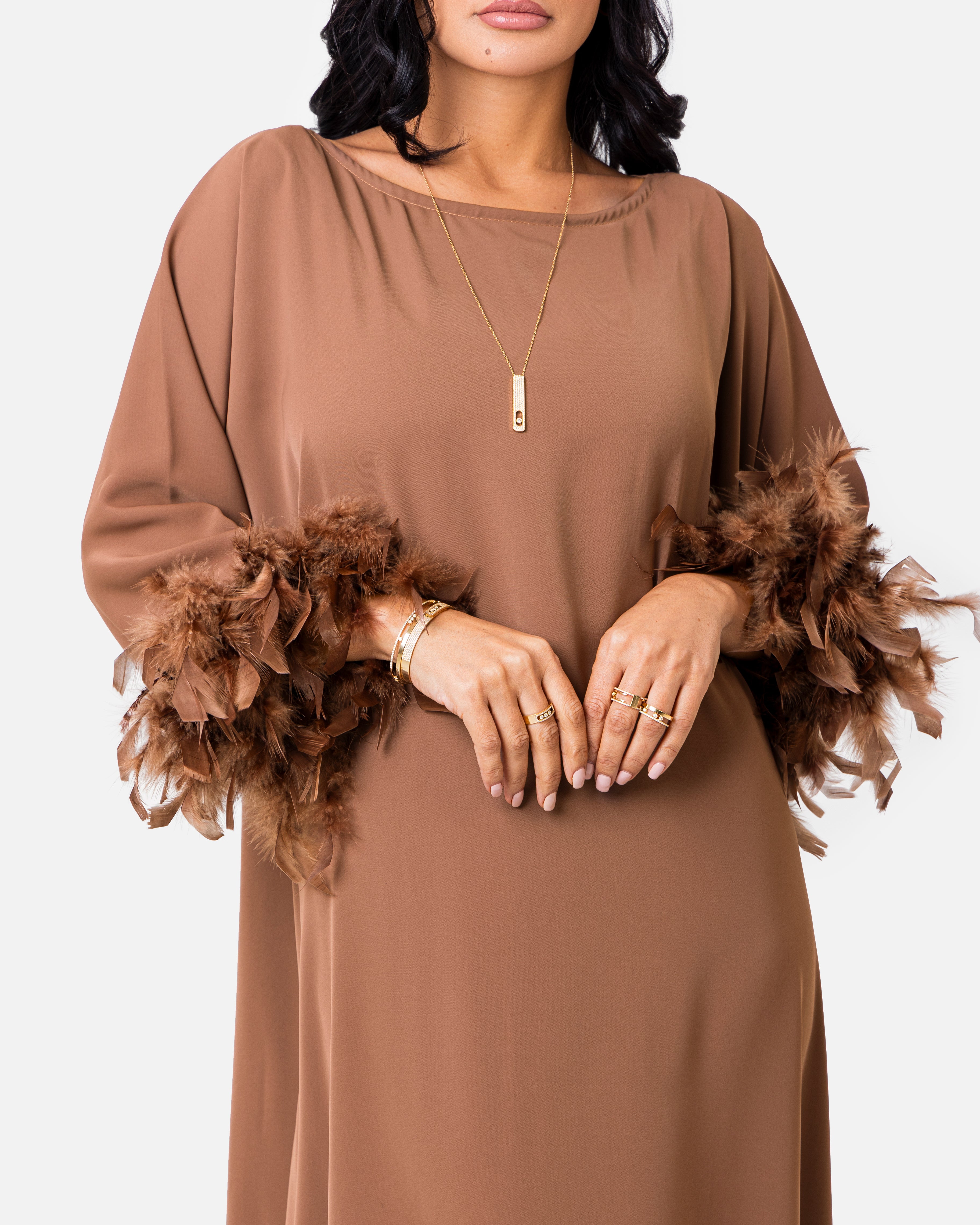 The Dress Brown by Maison Qamar Dubai