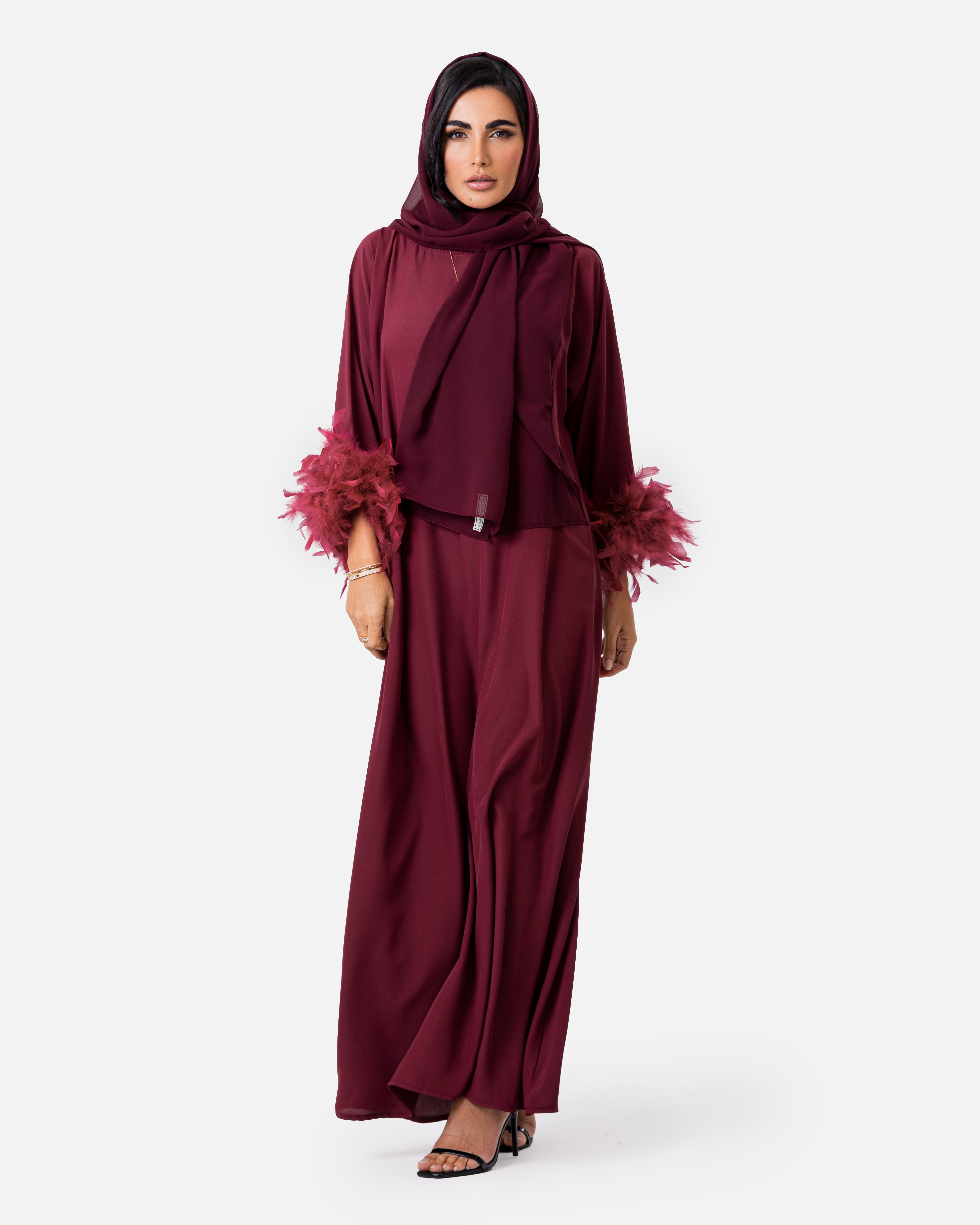 The Dress Burgundy Maison Qamar Dubai