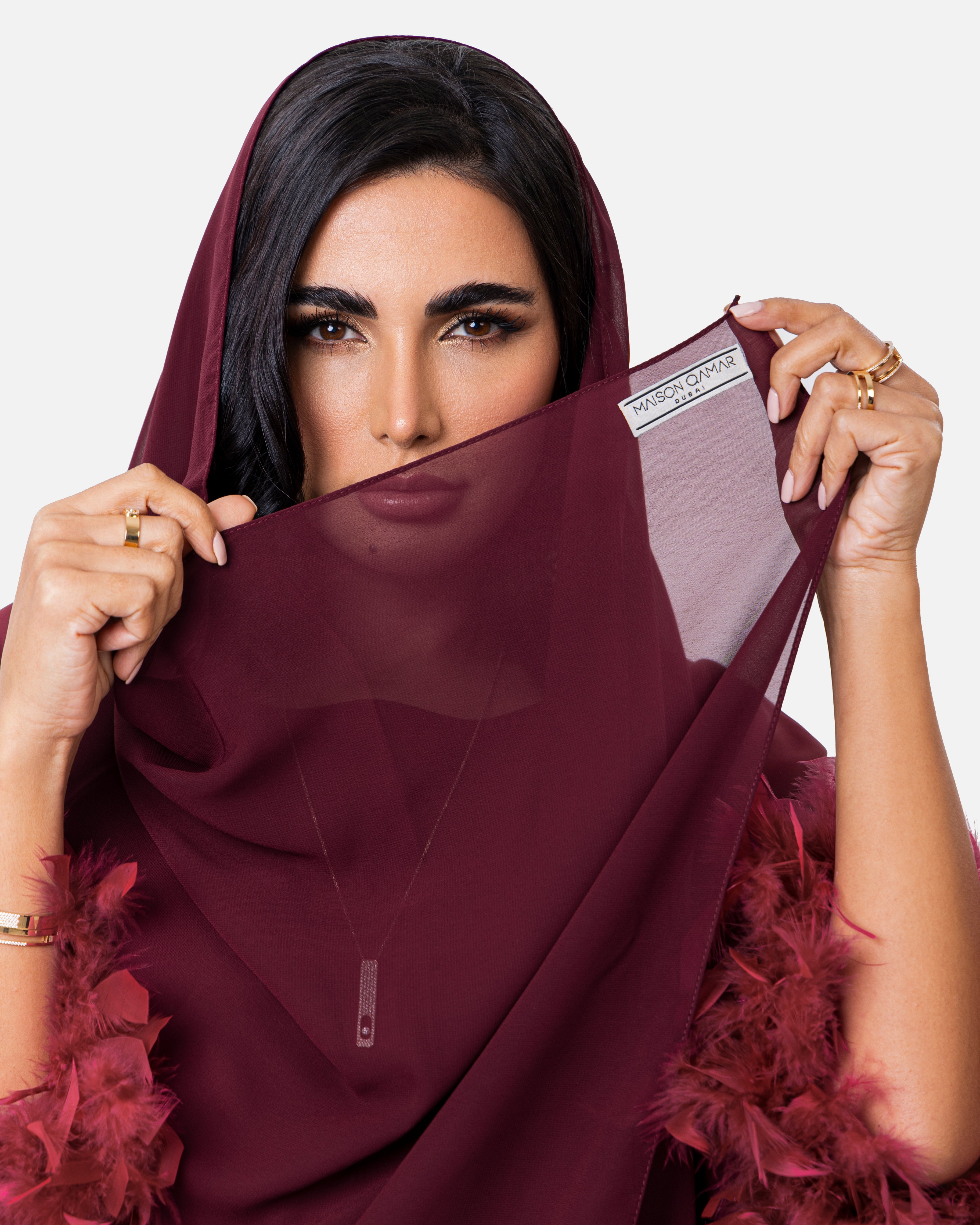 The Dress Burgundy Maison Qamar Dubai