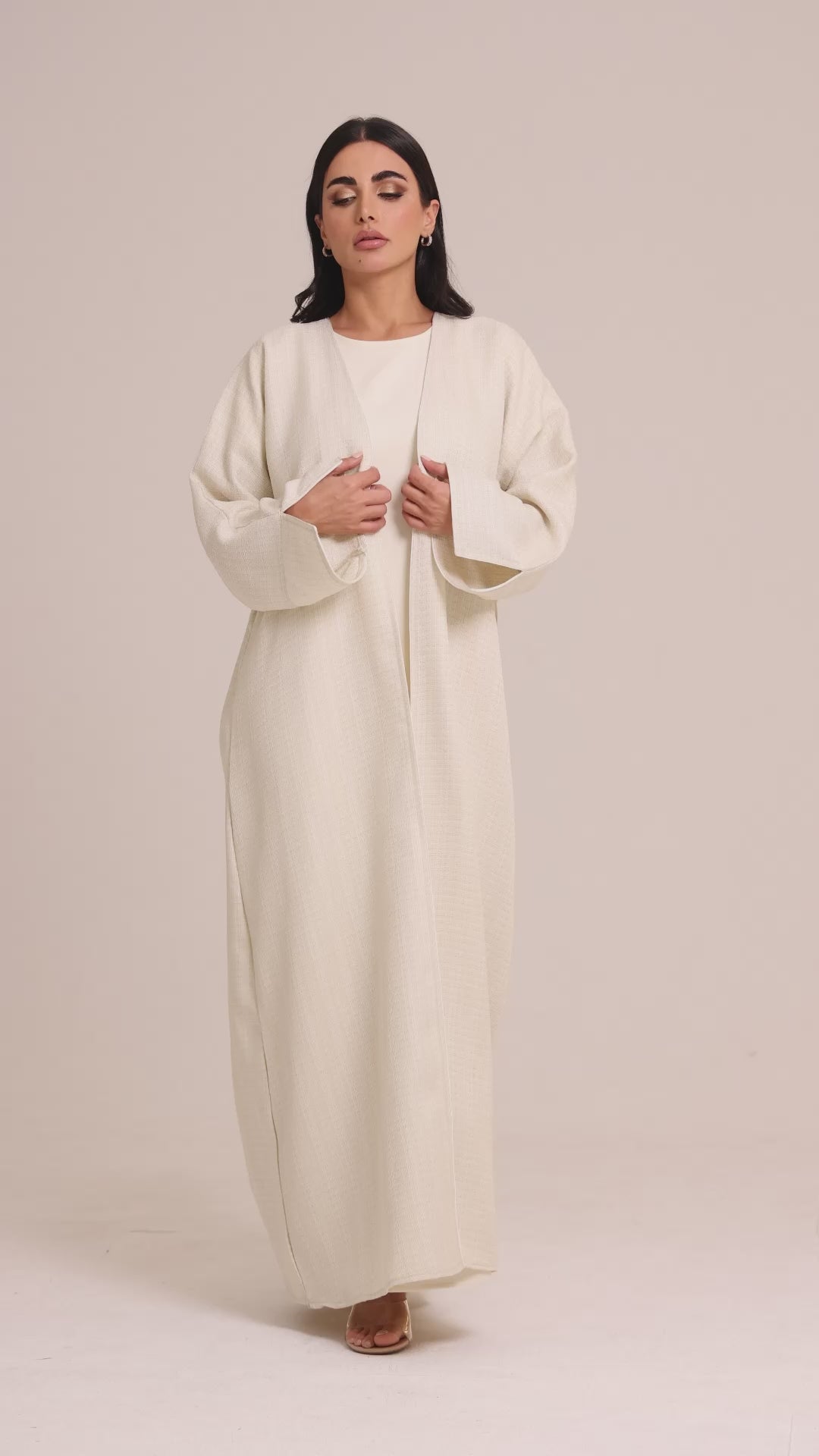 Tweedy Abaya Off White by Maison Qamar Dubai