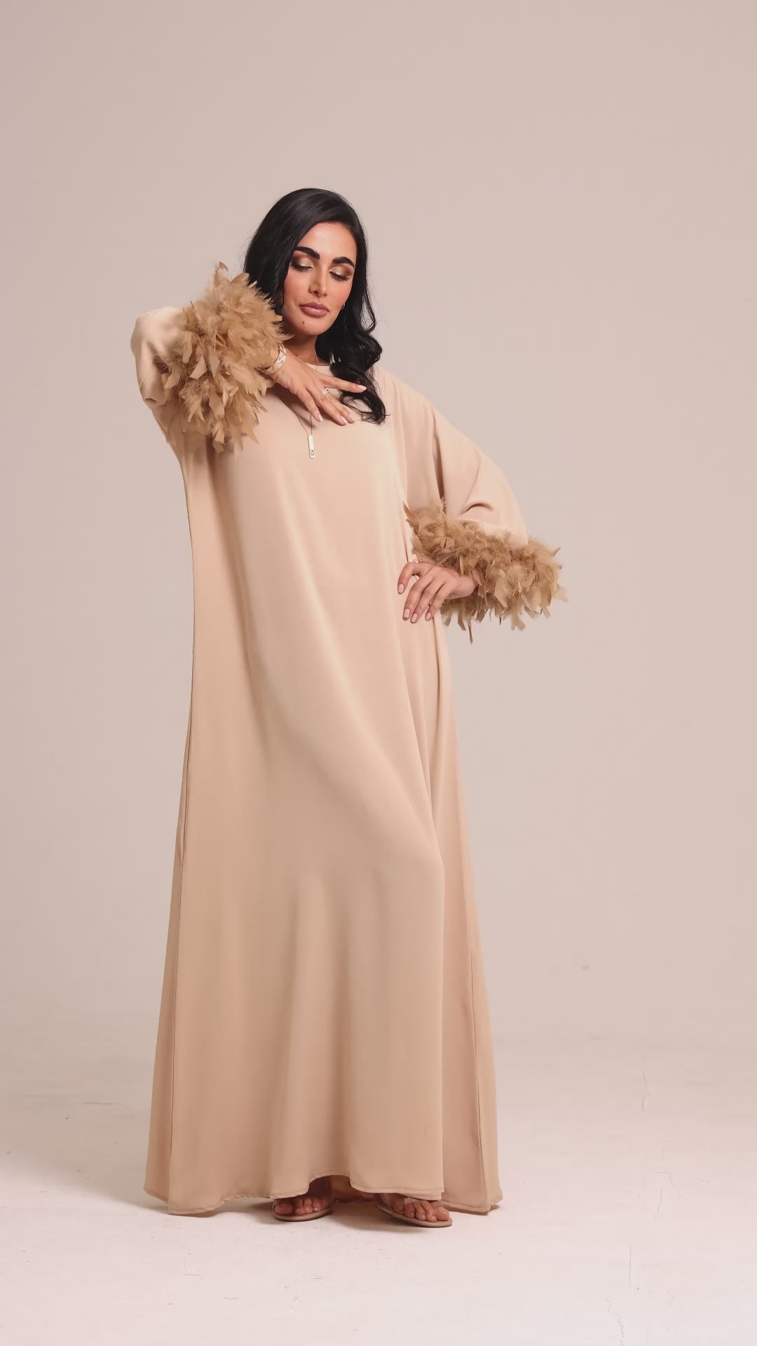 The Dress Beige by Maison Qamar Dubai