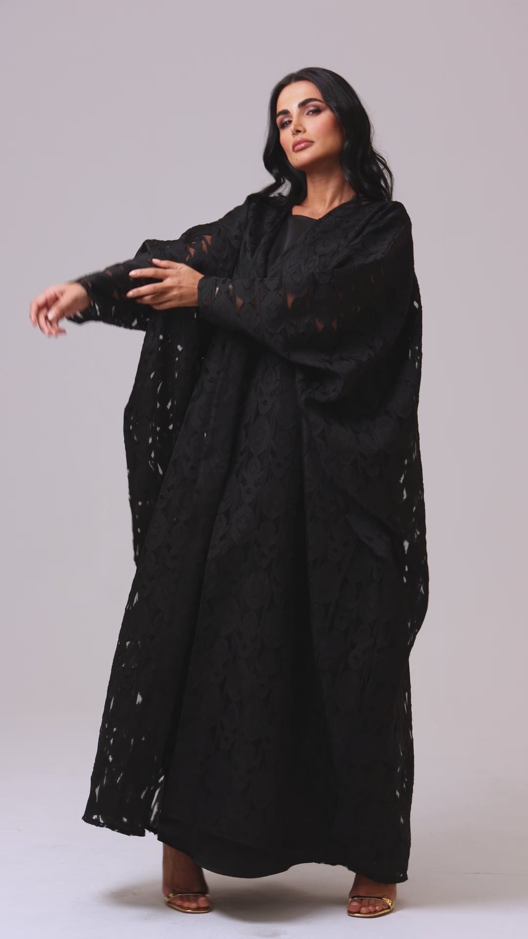 Organze Abaya - Lace by Maison Qamar Dubai