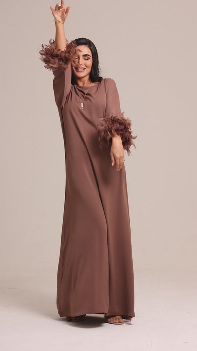 The Dress Brown by Maison Qamar Dubai