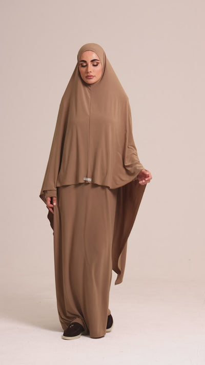 Khimaar Set Camel by Maison Qamar Dubai